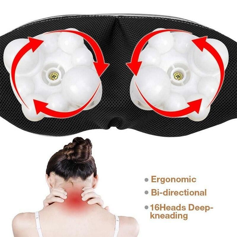 U Shape Electrical Shiatsu Back Neck Shoulder Body Massager Infrared Heated 4D K