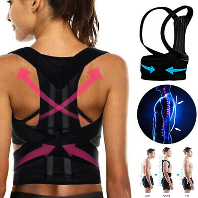 Back Brace Posture Corrector Shoulder Support Clavicle Yoga Strap Correct