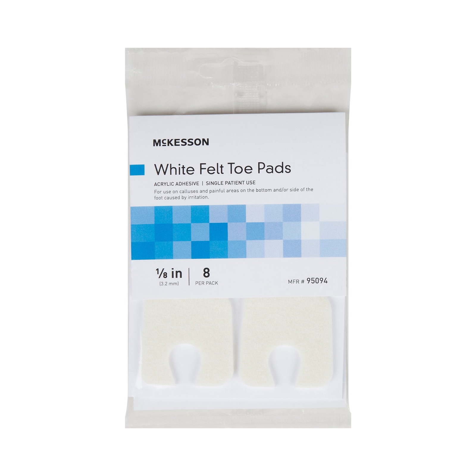 McKesson Pedi-Pads White Callus Pad Adhesive for the Foot 95094 8 Ct