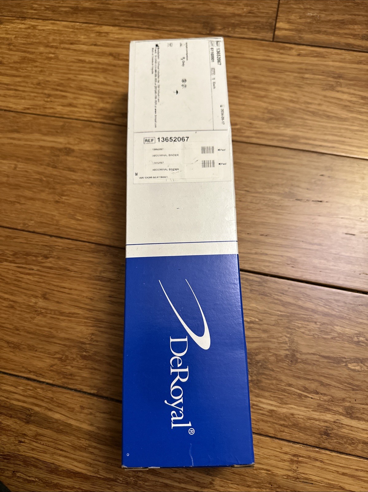 DeRoyal Abdominal Binder 13650900 12” medium /L46-62 IN New open box Exp:2034