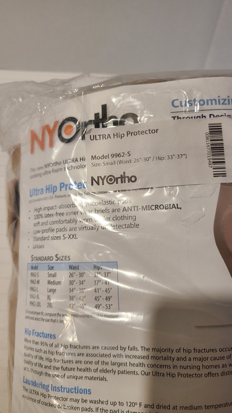 NYOrtho ULTRA Hip Protector-9962-Small Shorts-Waist 26-30″-Hip 33-37″-Nude Skin
