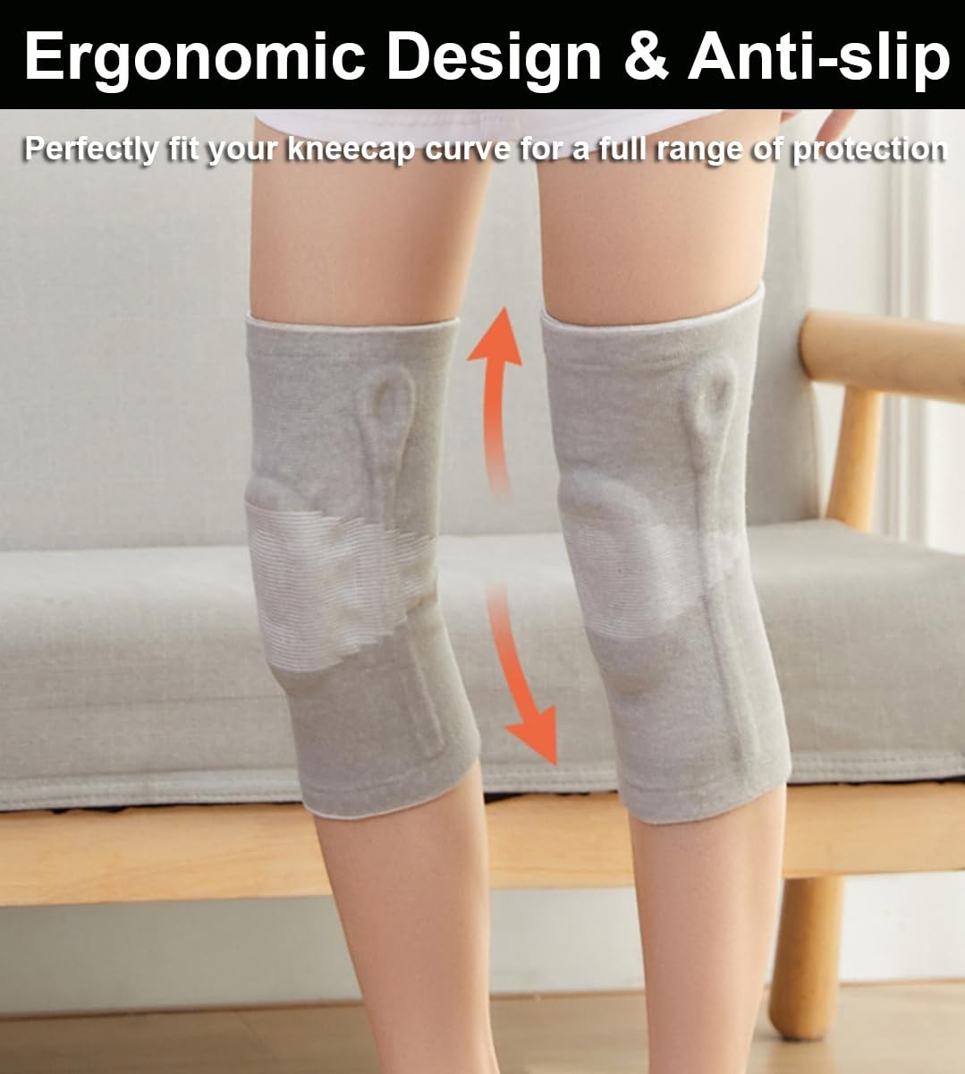 Knee Brace for Women Men with Side Stabilizers & Patella Gel Pad, 2 Pack Knee…