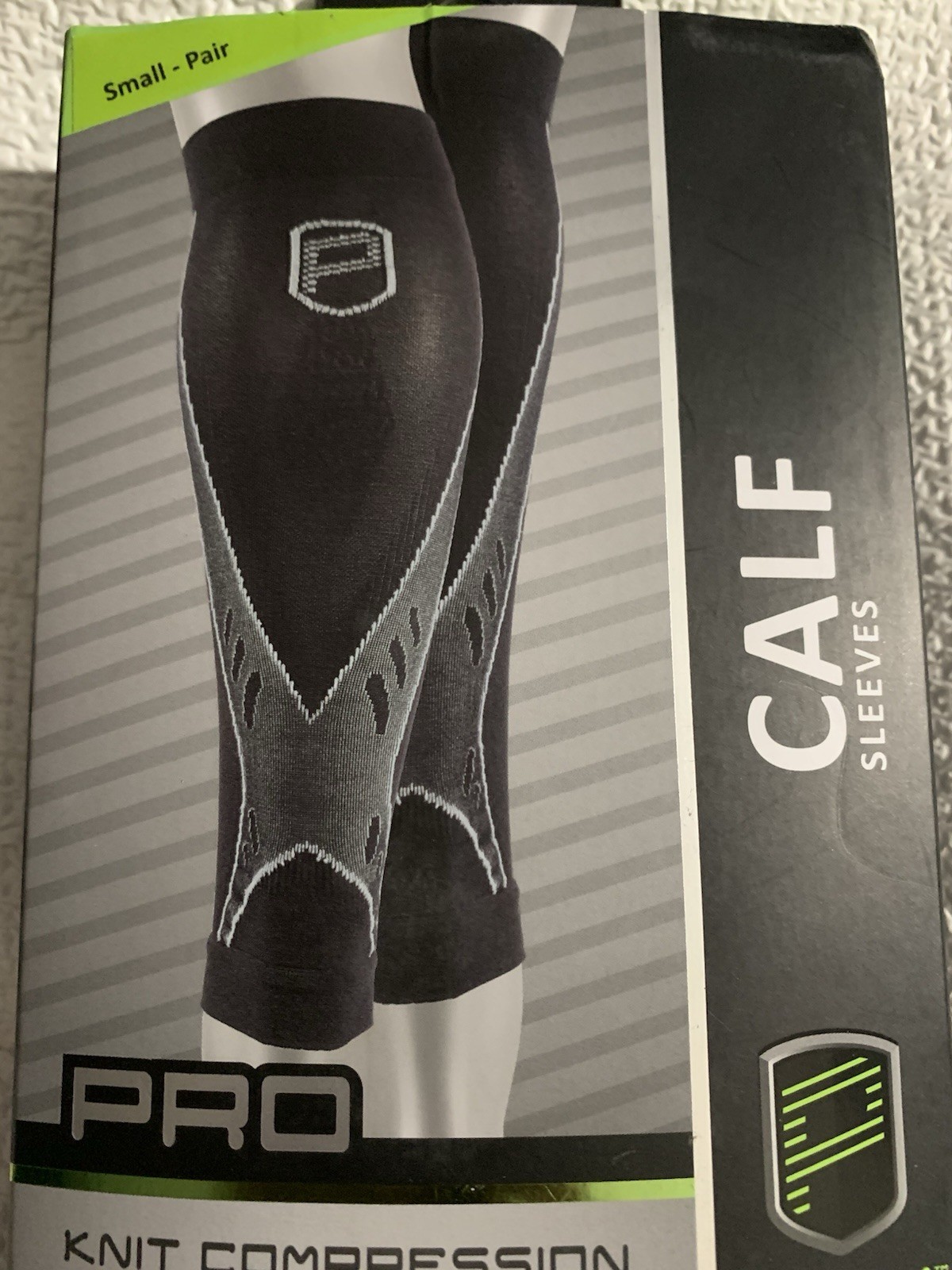 P-TEX ** PRO KNIT COMPRESSION CALF SLEEVES **P-TEXC500” Small Pair **BLACK*NEW**
