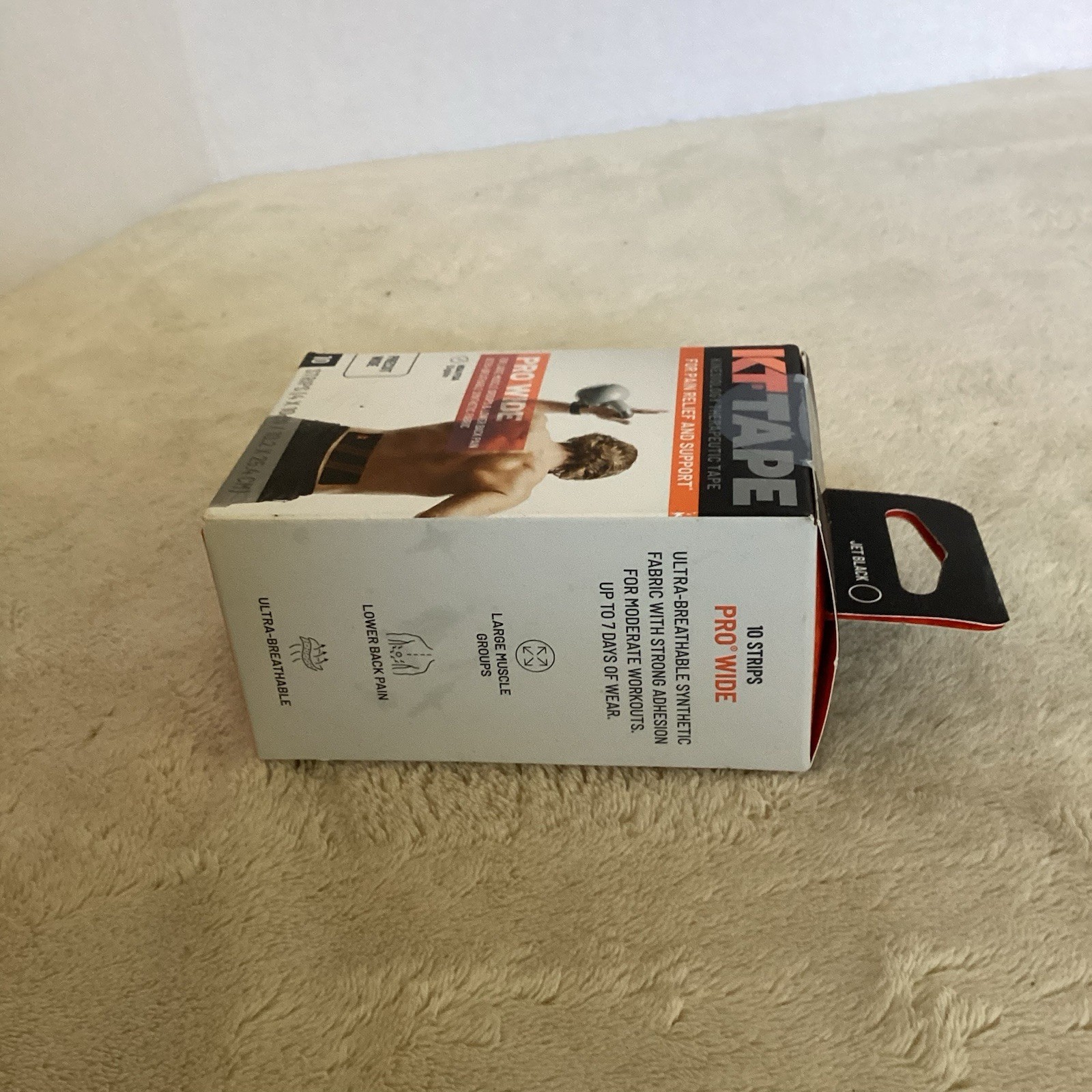 KT Tape Pro Wide Strips 10 Precut 10 Inch Black Support for Muscles and Joints