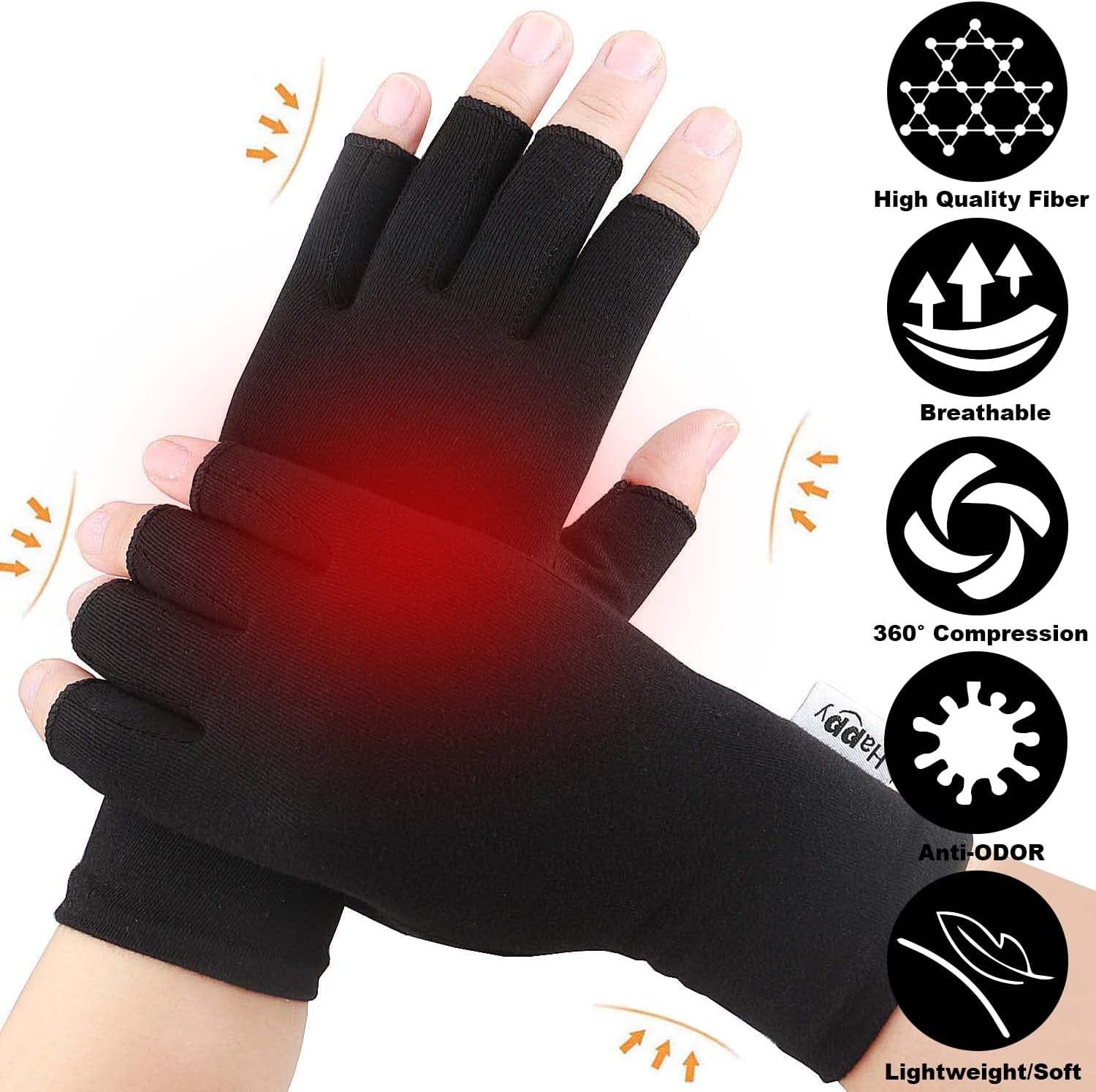 2 Pairs Arthritis Compression Gloves for Arthritis, Rheumatoid, Carpal Tunnel