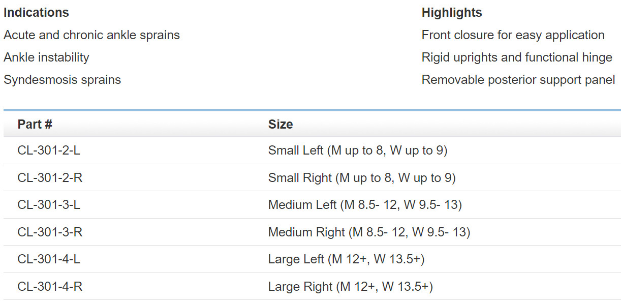 CL Comfortland Accord II Ankle Brace – Large Right Ankle