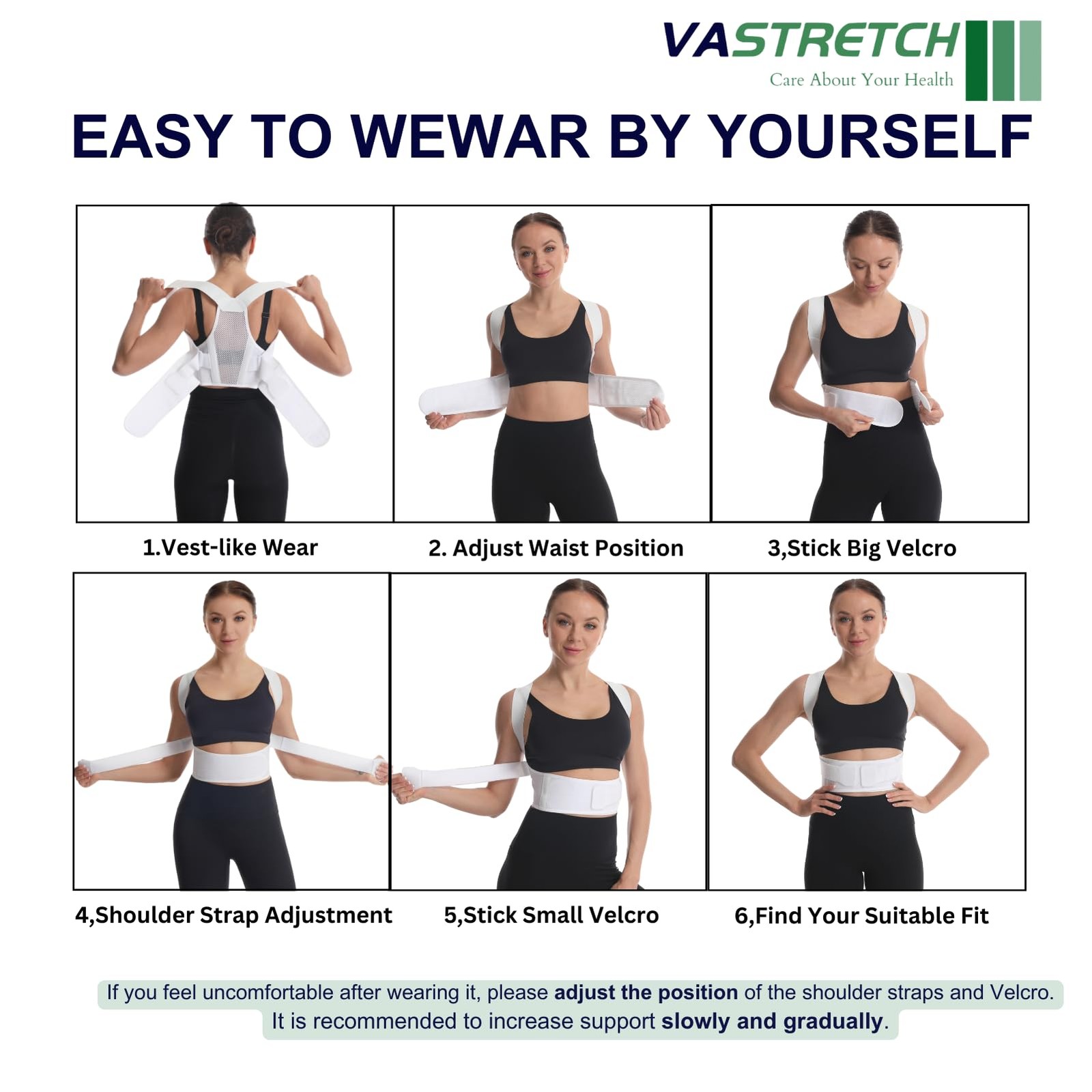 Posture Corrector for Women,Upper Back Pain Support,Slim & Adjustable Shoulde…