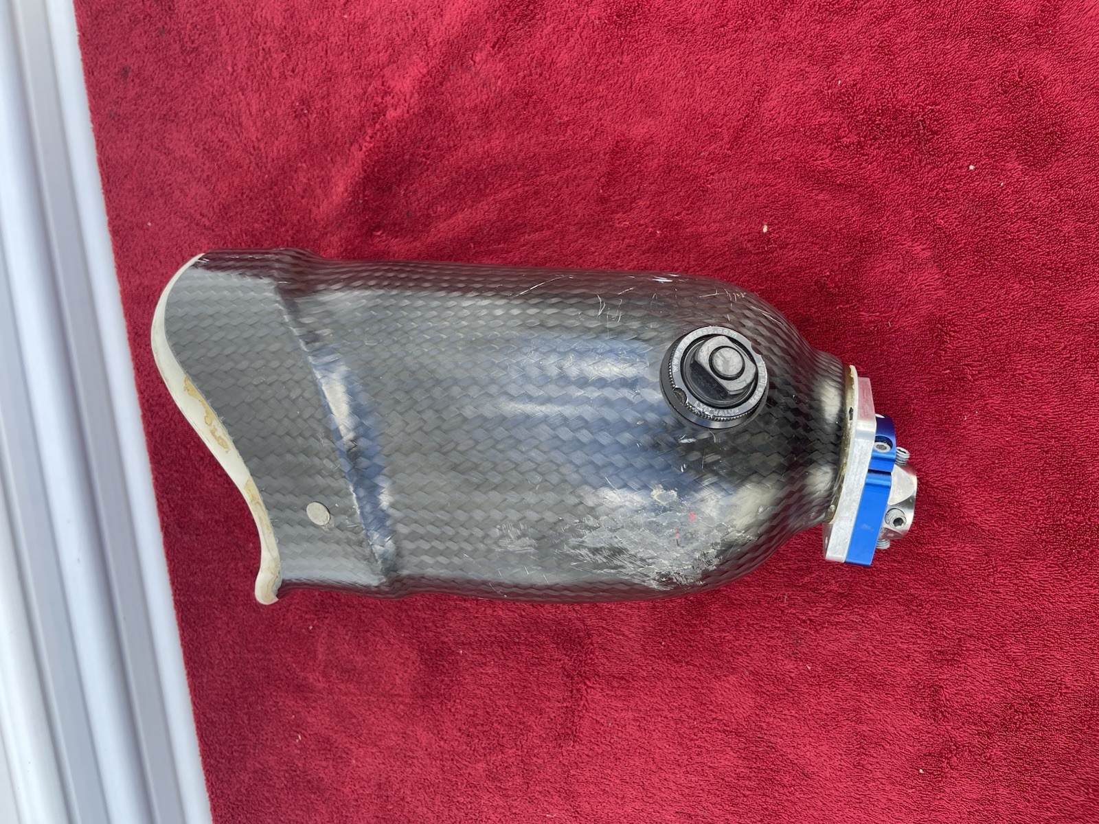 Above Knee Prosthetic Socket Left leg Carbon W Mounting Plate As Pictured.