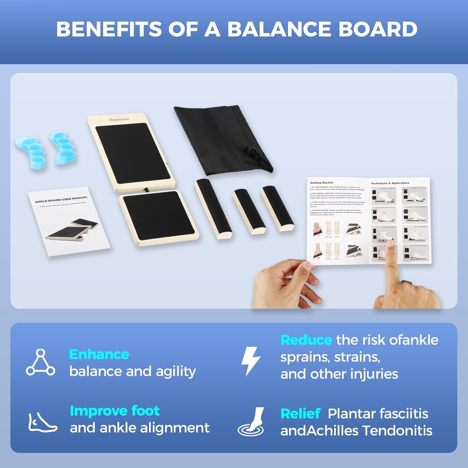 Ankle Foot Strengthener Axis Board Single Leg Balance Blackboard Trainer Stabili