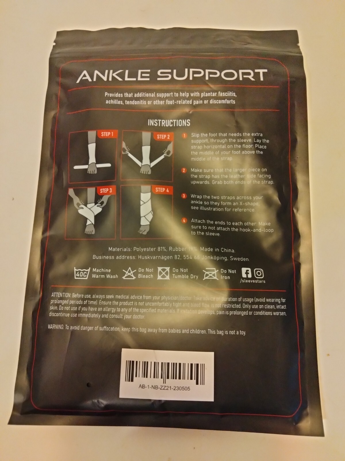 Sleeve Stars Ankle Support Single Unisex
