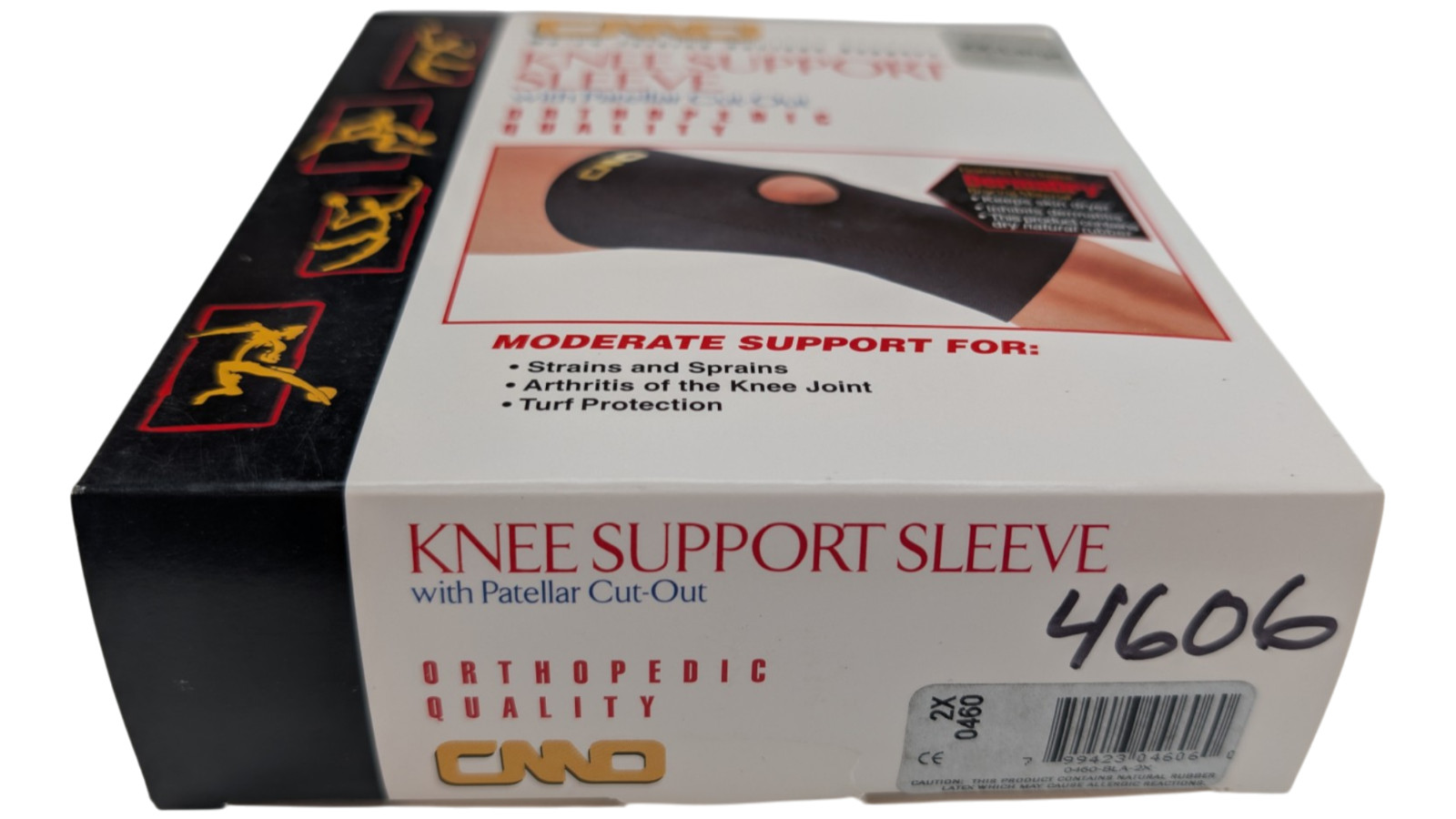 CMO Knee Support Sleeve Patellar Cut-Out Open Back XX-Large Black 0460