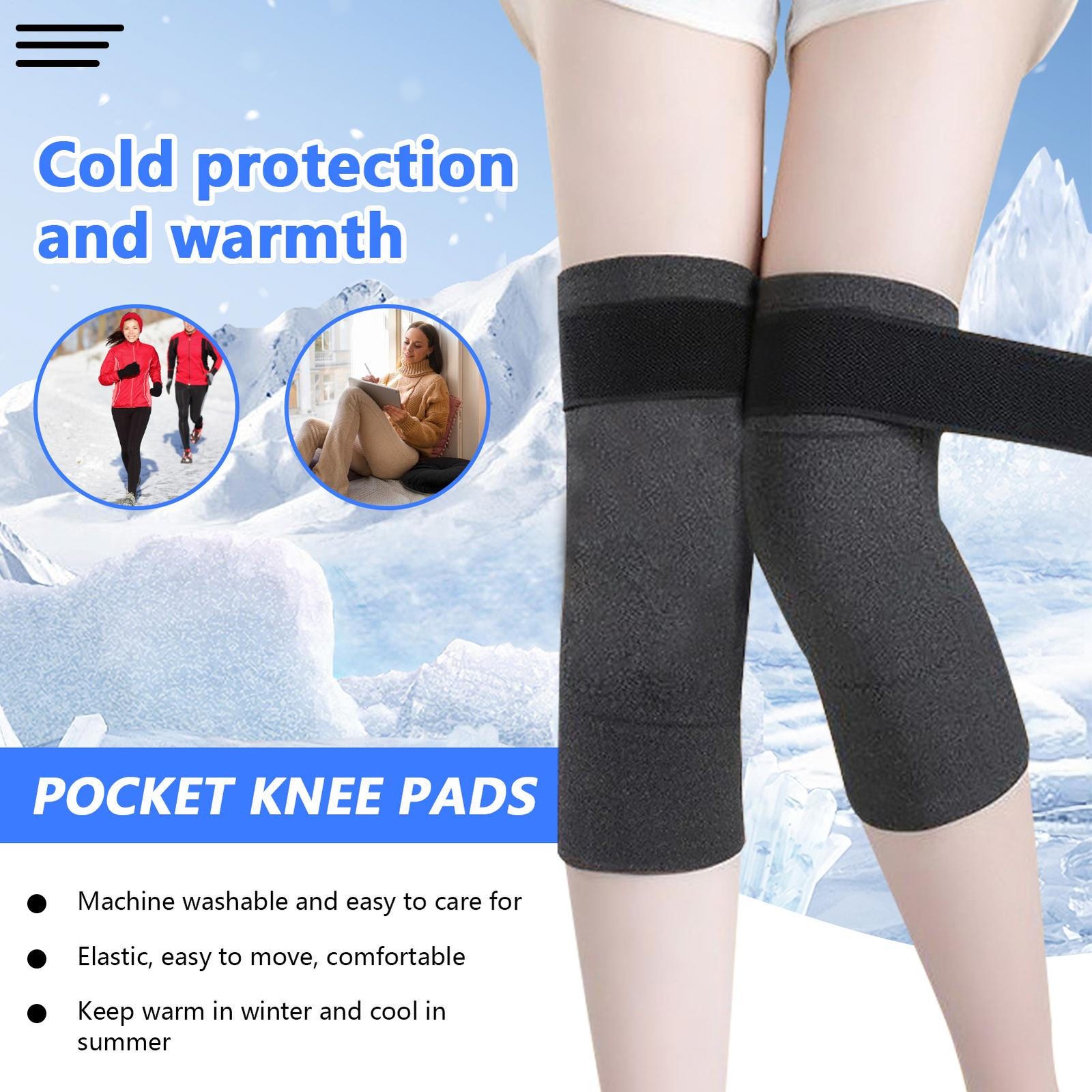 Winter Warm Knee Pads Women Men Elderly Cold Leg Kneepad Knee Support