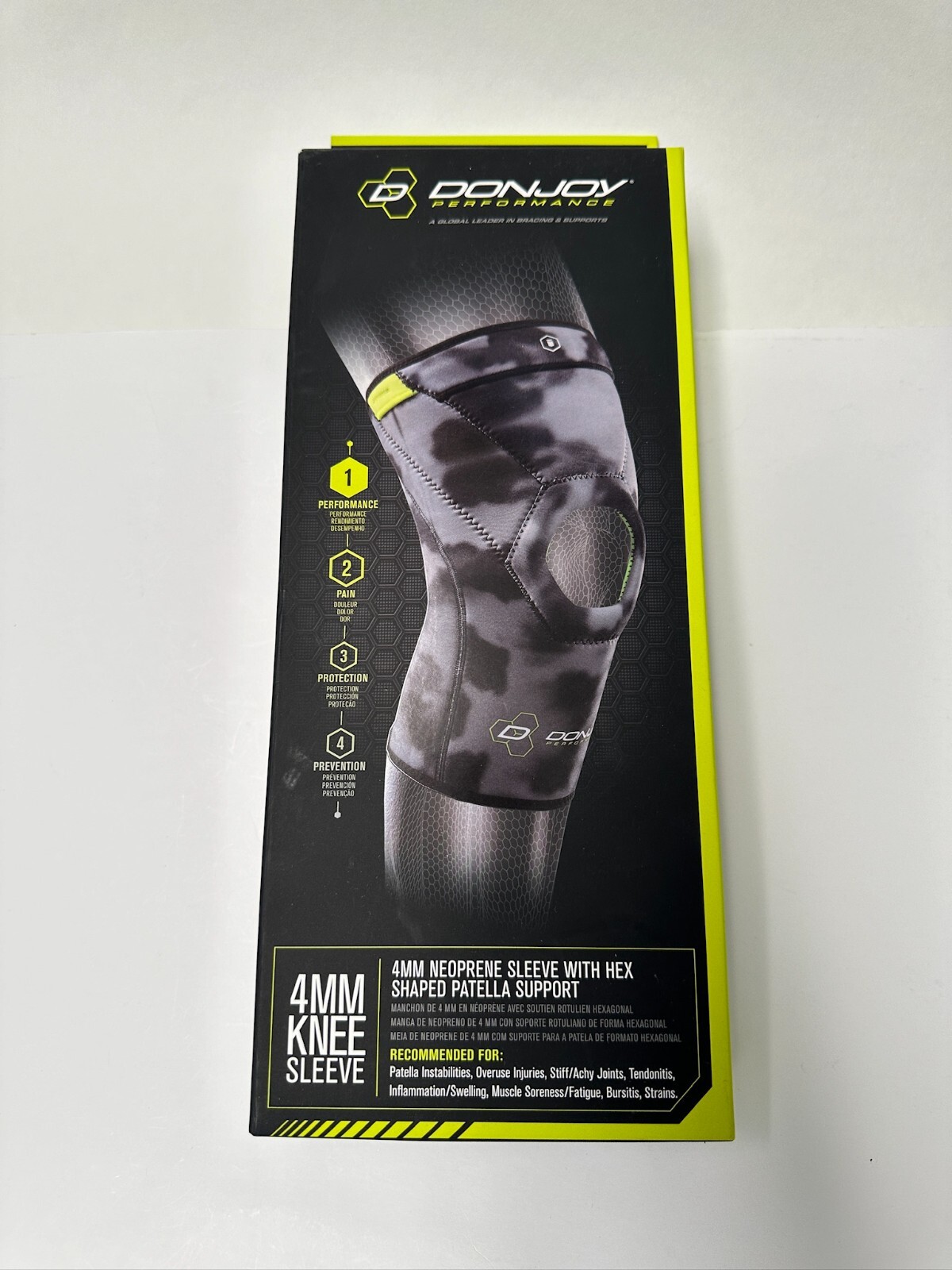 DonJoy Performance 4MM Knee Pad Support Leg Compression Sleeve, Large – NEW