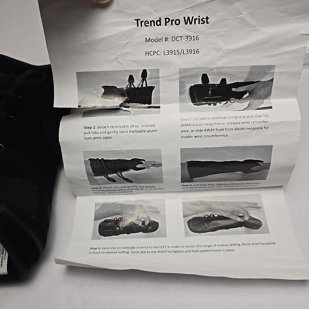 NWT Black TREND MEDICAL PRO Wrist Brace DCT-3916 Universal