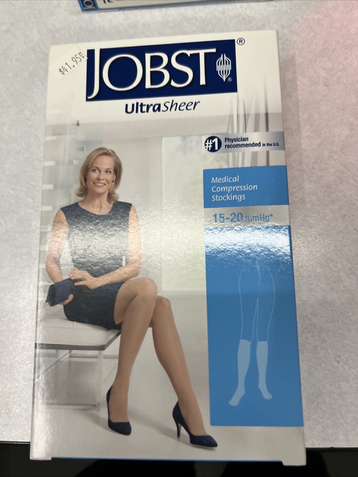Jobst UltraSheer Therapeutic Knee-High Support Stockings 119797, Medium, Navy