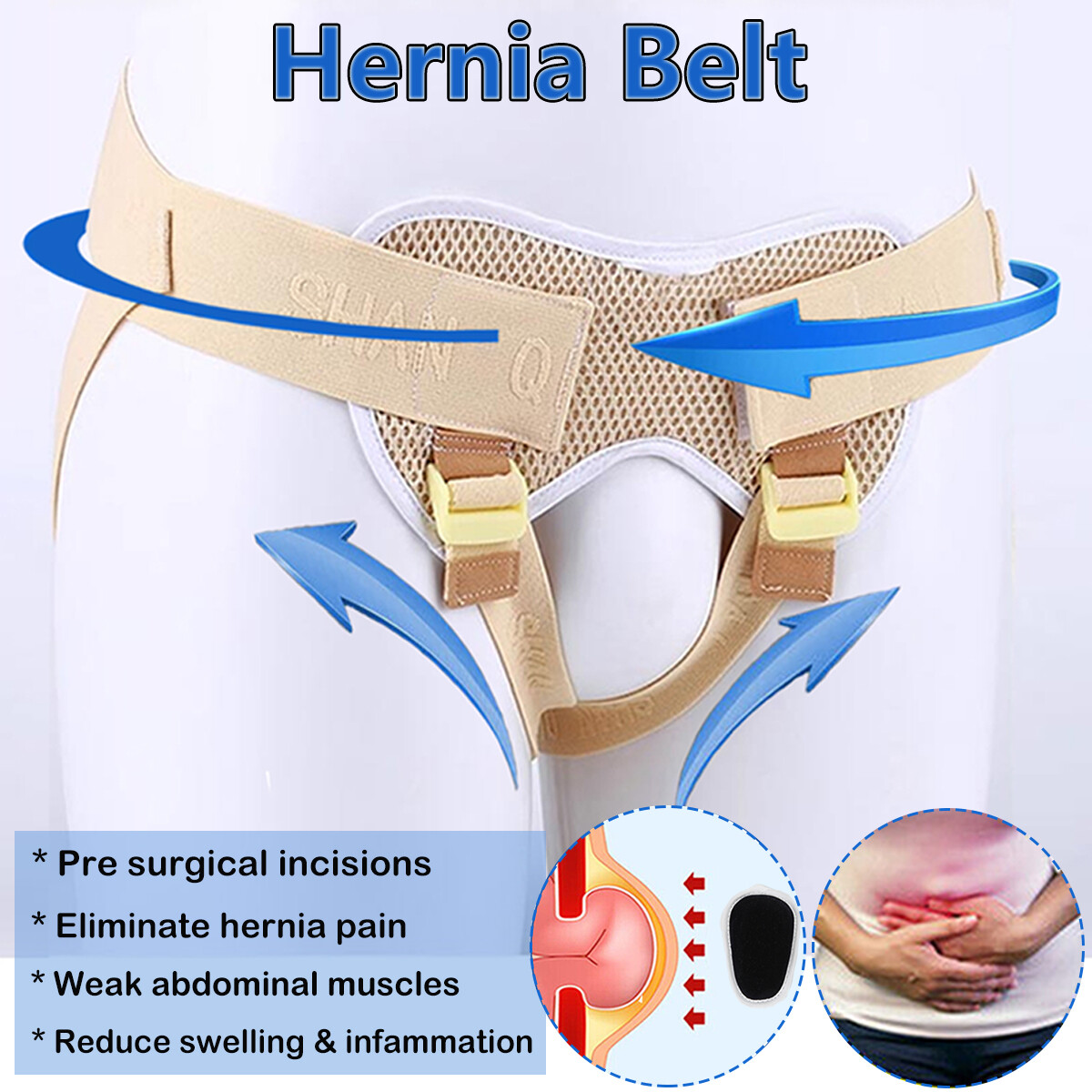 Hernia Support Belt Men Truss Brace Inguinal Groin Hernia Belt Left/Right/Double