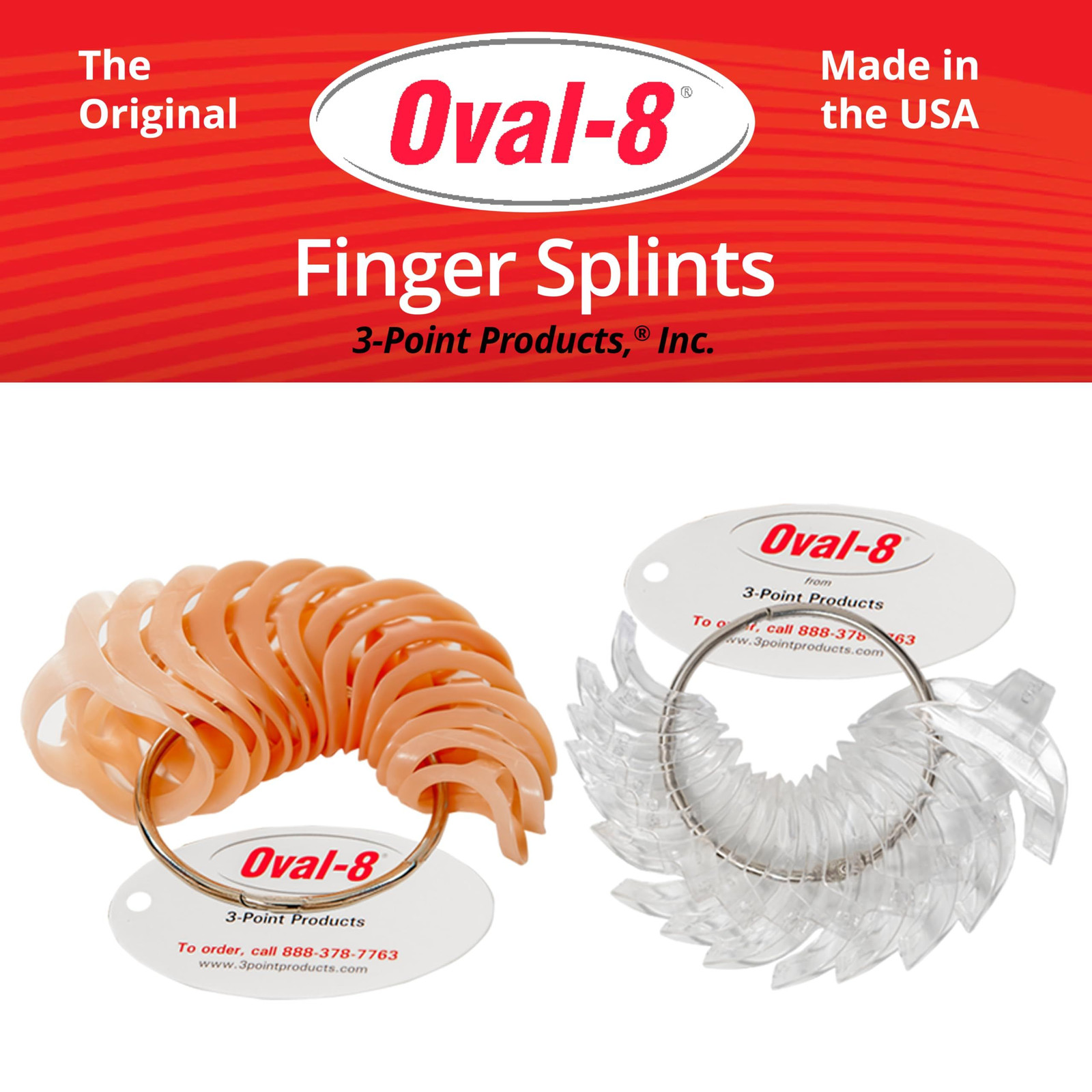 3-Point Products Oval-8 Finger Splints, Support 1 Count (Pack of 1), Beige