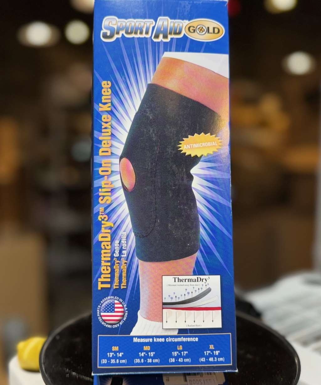 Sport Aid GOLD ThermaDry3 Slip-On Deluxe Knee, Small (Knee Circ. 13″-14″)