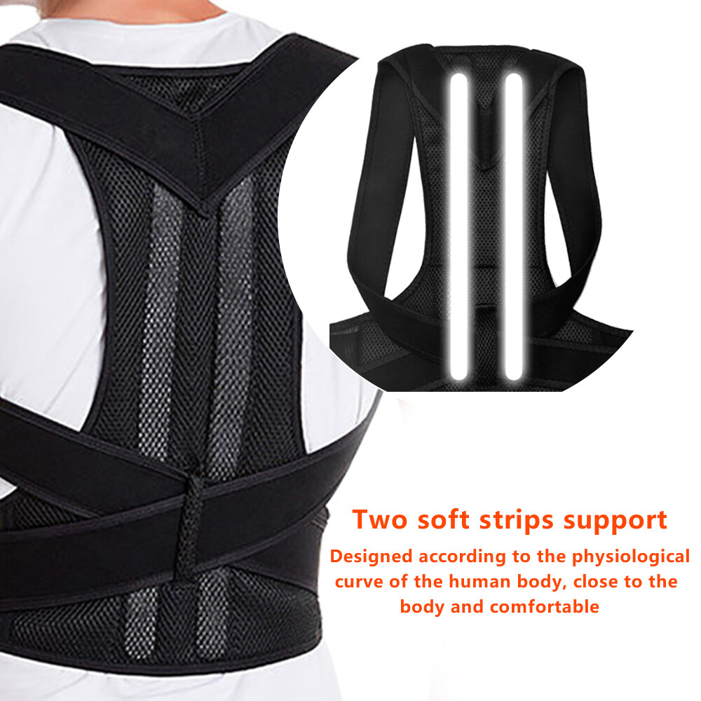 Posture Corrector Adjustable Low Back Support Shoulder Brace Belt Gym