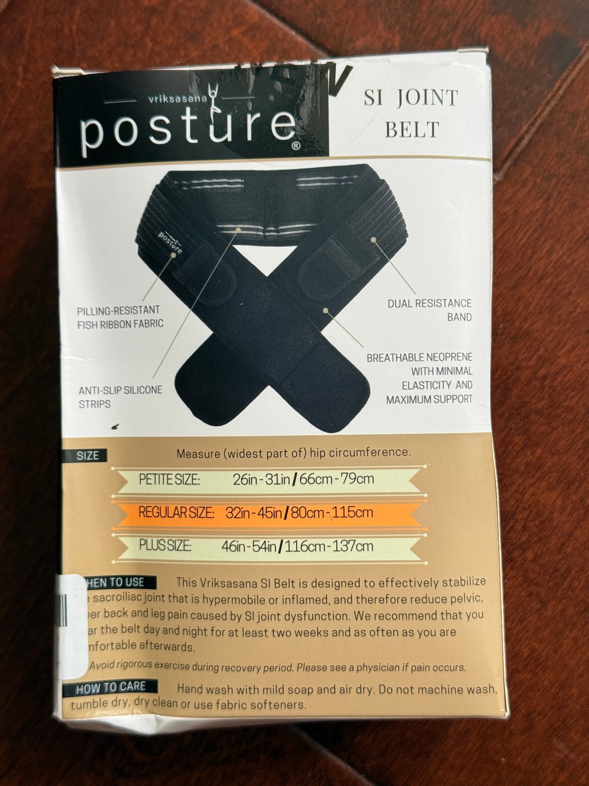 Vriksasana Posture Sacroiliac Hip Belt for Women and Men Reg Size 32″-45″