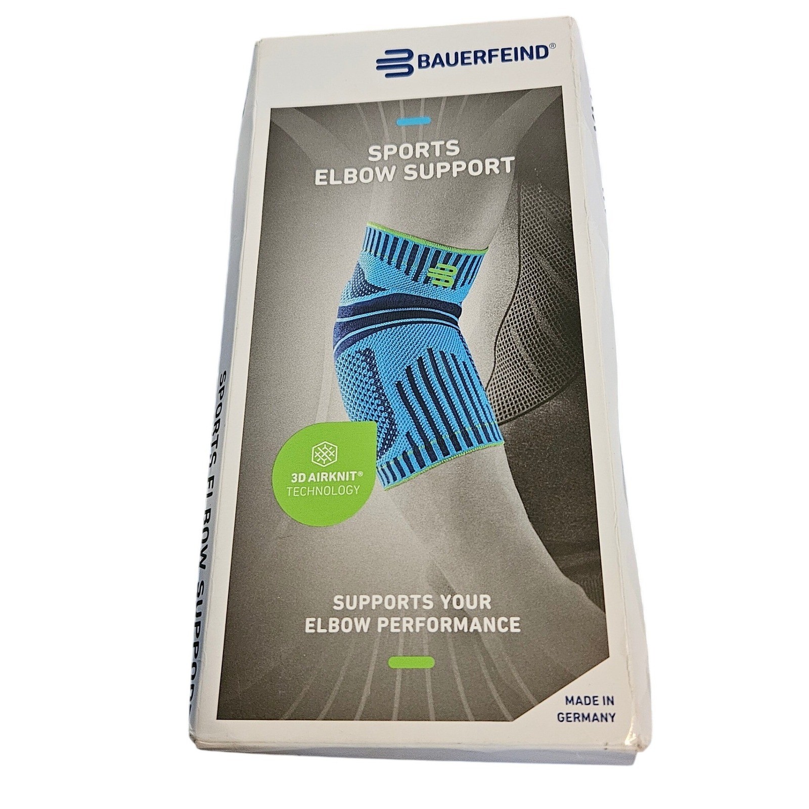 Bauerfeind Sports Elbow Support Size Large Blue 3D Airknit Compression Sleeve