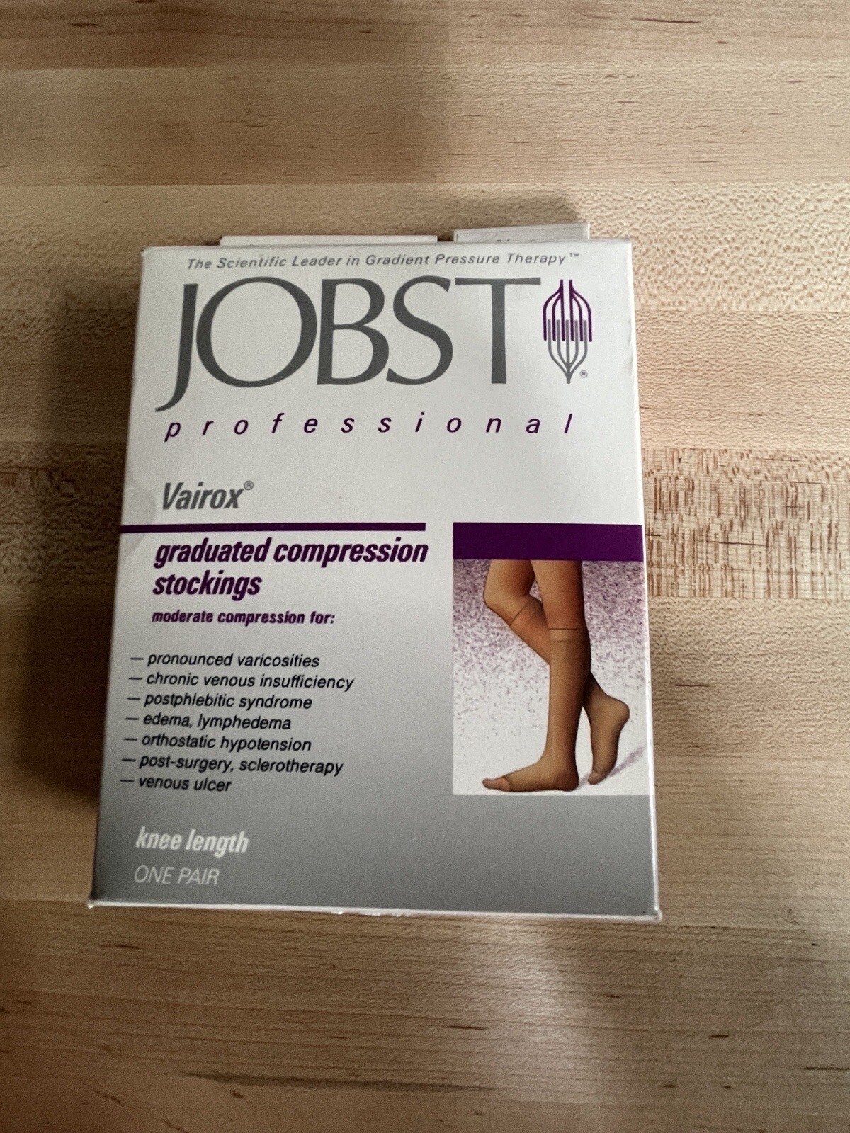 Jobst Vairox W/Zipper 30-40 Knee-Hi O/T Small A Long Beige #114322