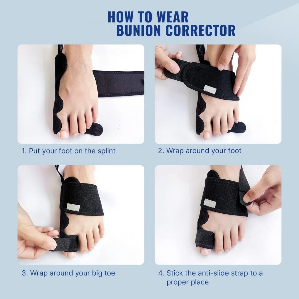 Bunion Corrector Splint Adjustable Big Toe Straightener Brace Hallux Valgus Pain