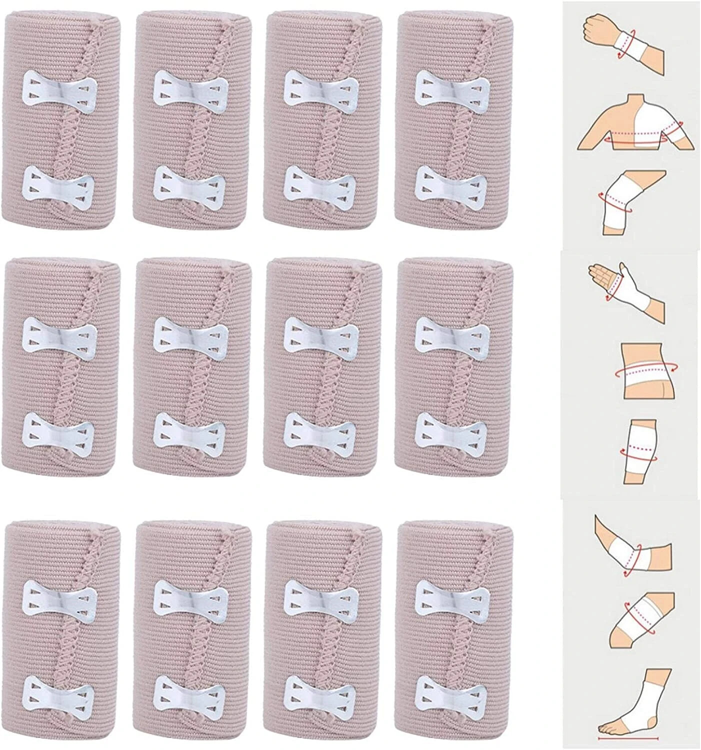 Sports Pain Relief Elastic Bandage With Clip Wrap Strap Support