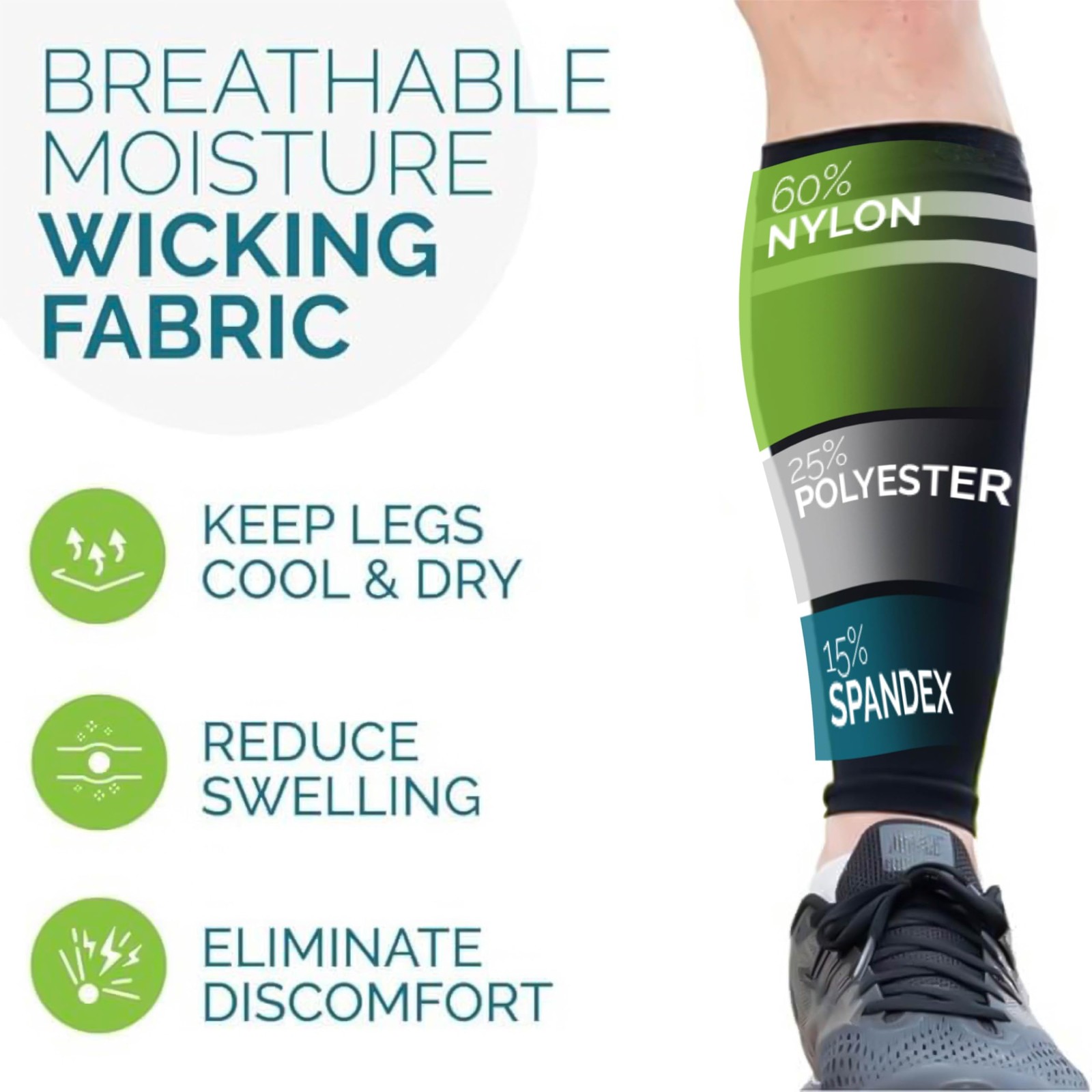 Calf Compression Sleeves Men Women Leg Sleeve Footless Socks Runners Sports