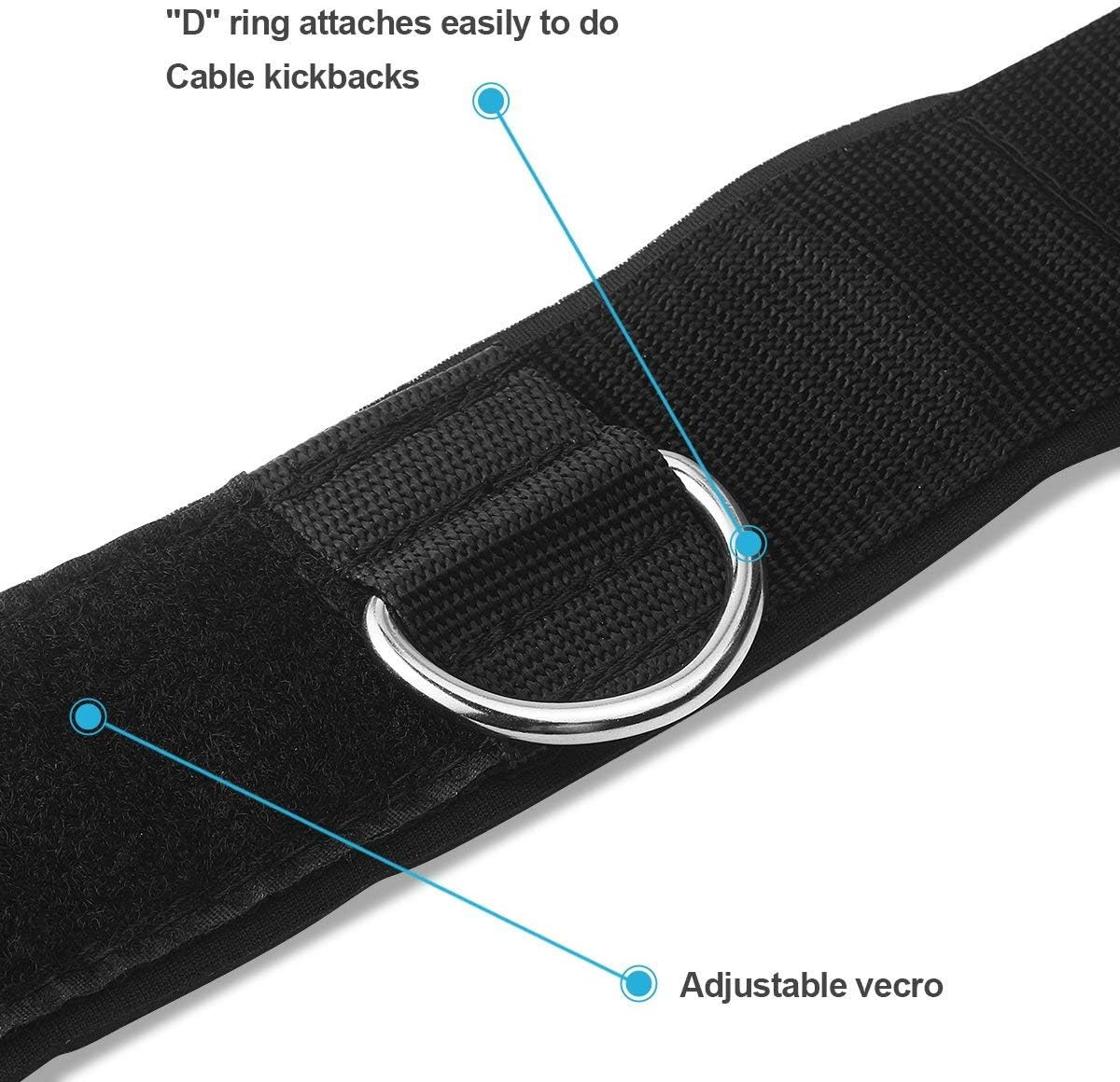 Ankle Straps Neoprene Padded Fitness Wrist Cuffs with D Ring High Strength Exerc