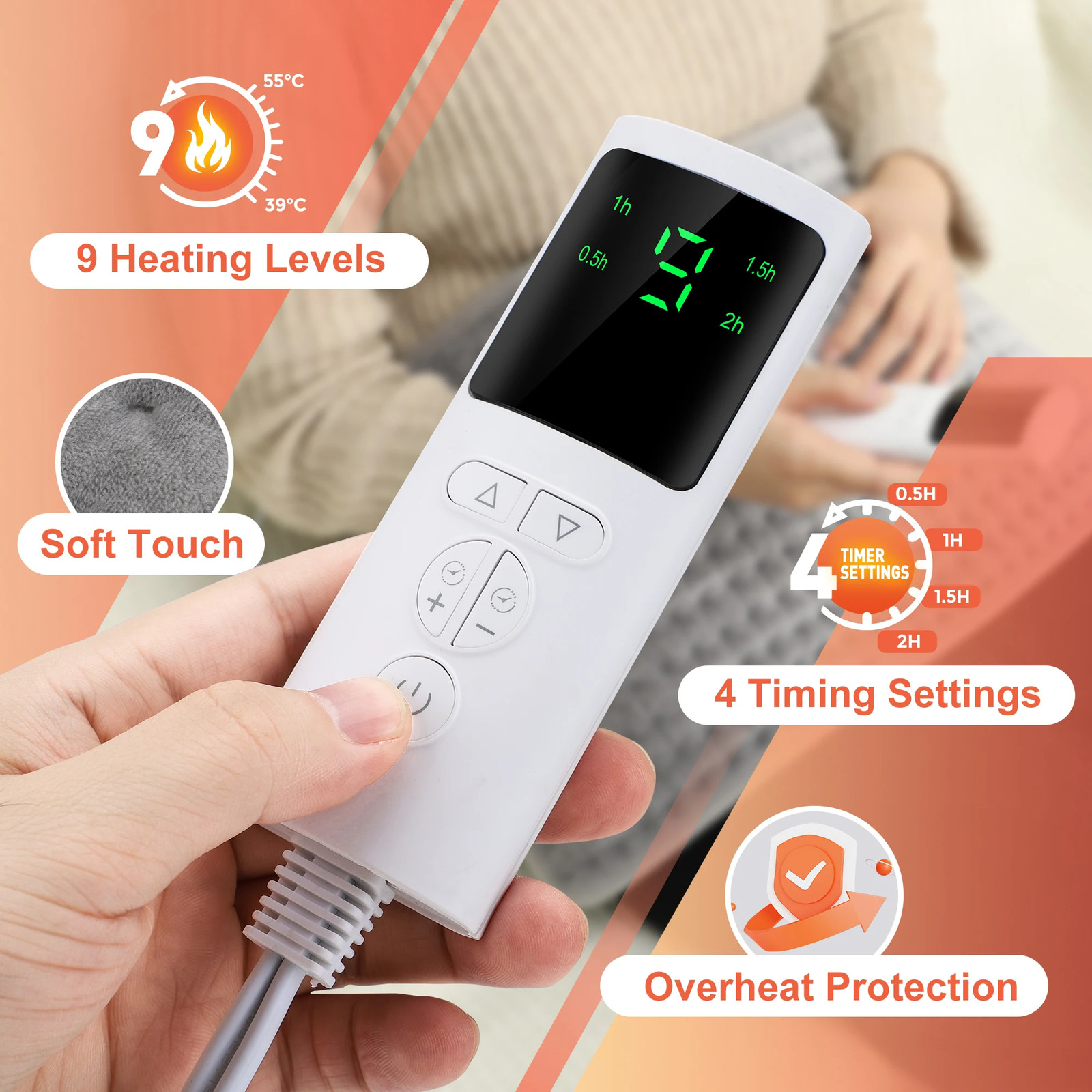 Back Heating Support Belt Electric Waist Brace With Adjustable Temperature Warm