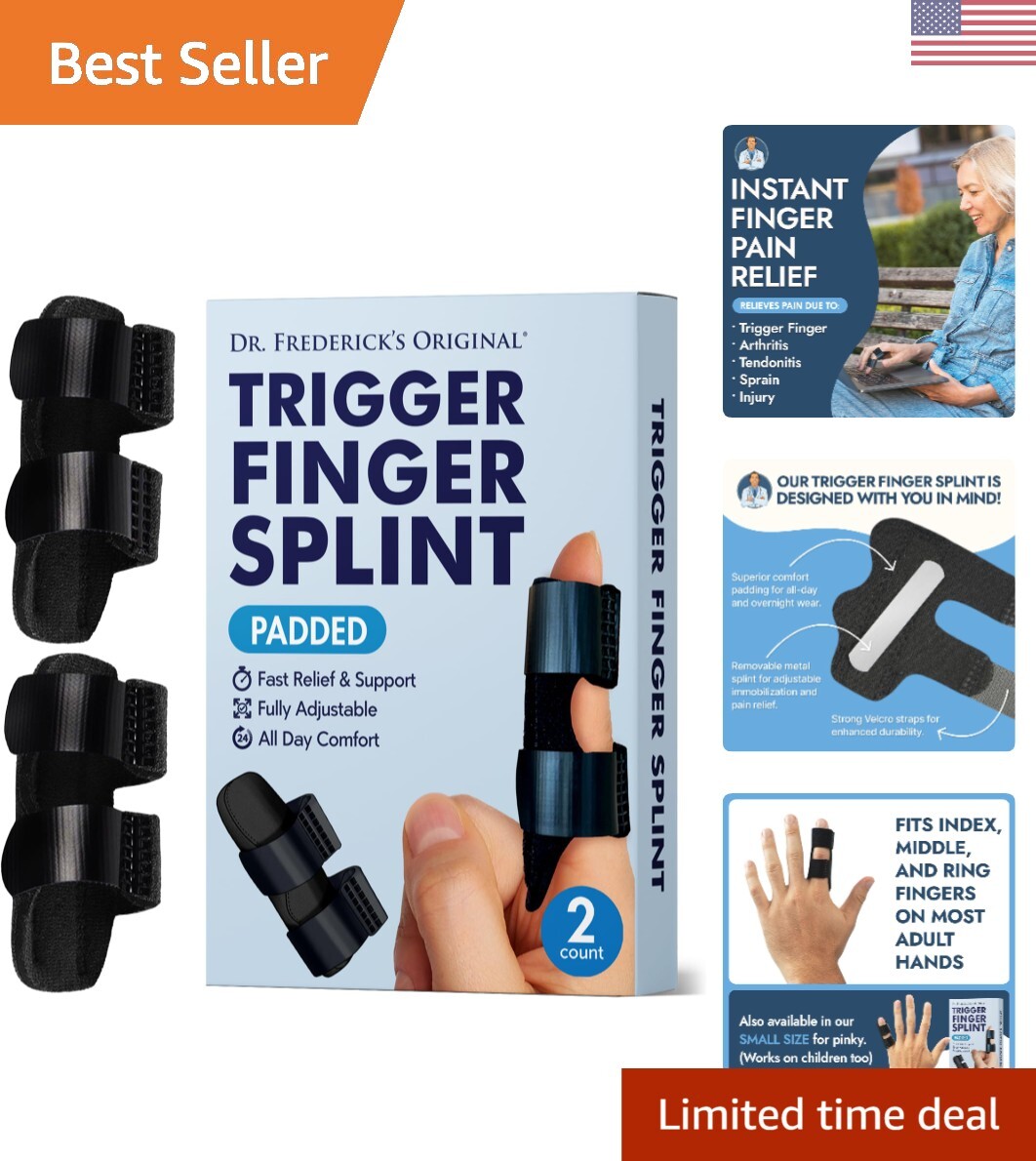 Premium Comfort Trigger Finger Splint Set: Superior Padding for All-Day Relief