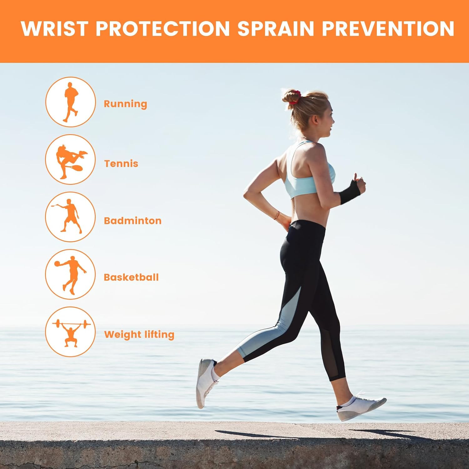 2 Pack Adjustable Wrist Brace Compression Wrap Support for Sports Left Right Han