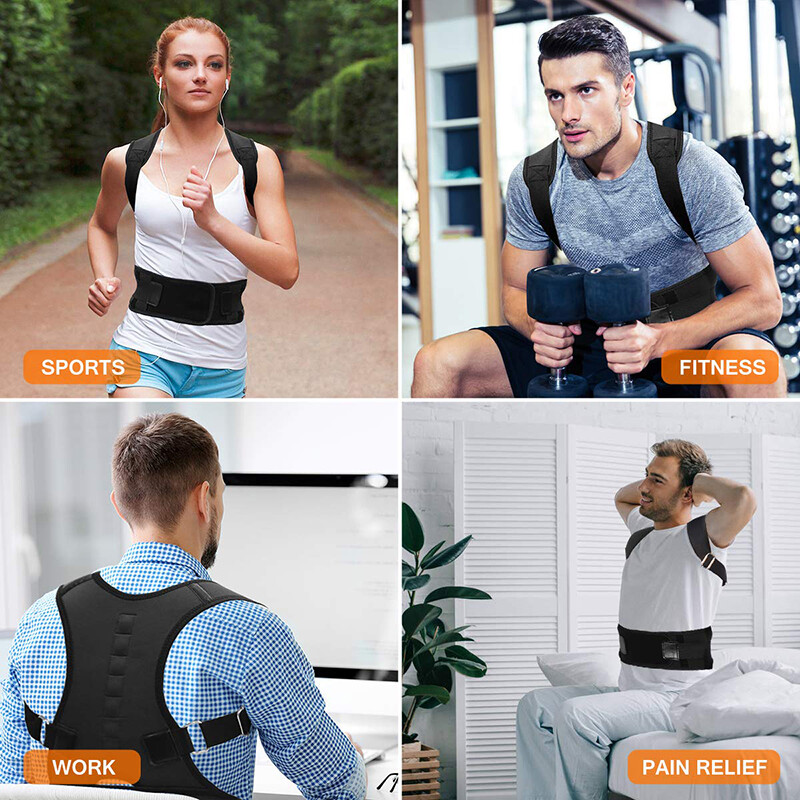 Magnetic Posture Corrector Back Brace Shoulder Straightener Lumbar Support Belt