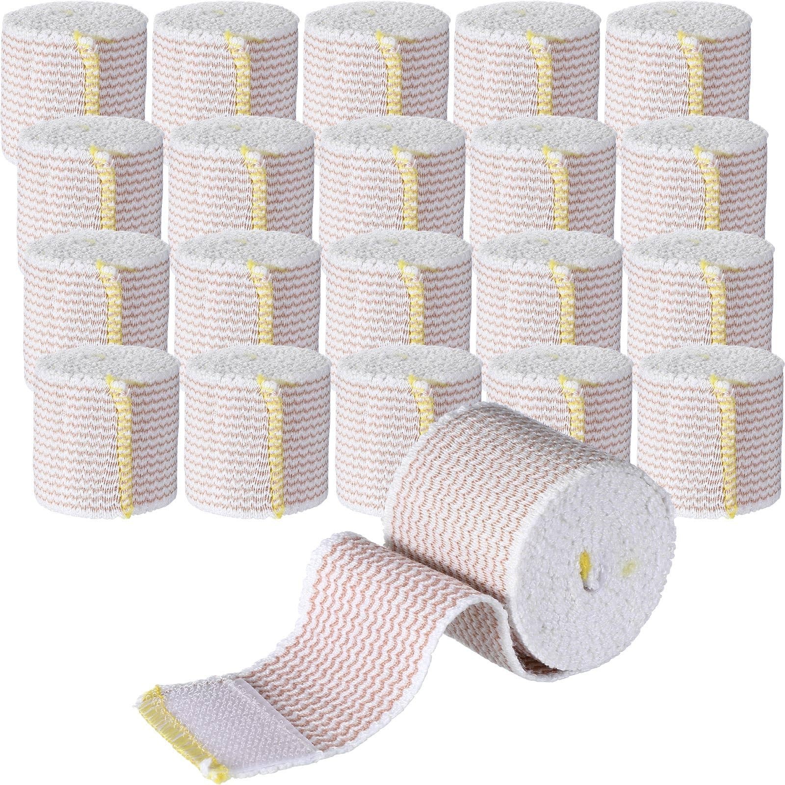 20 Pack 2″ Elastic Bandage Wraps – Self Closure Compression for Legs, Knees, Ank