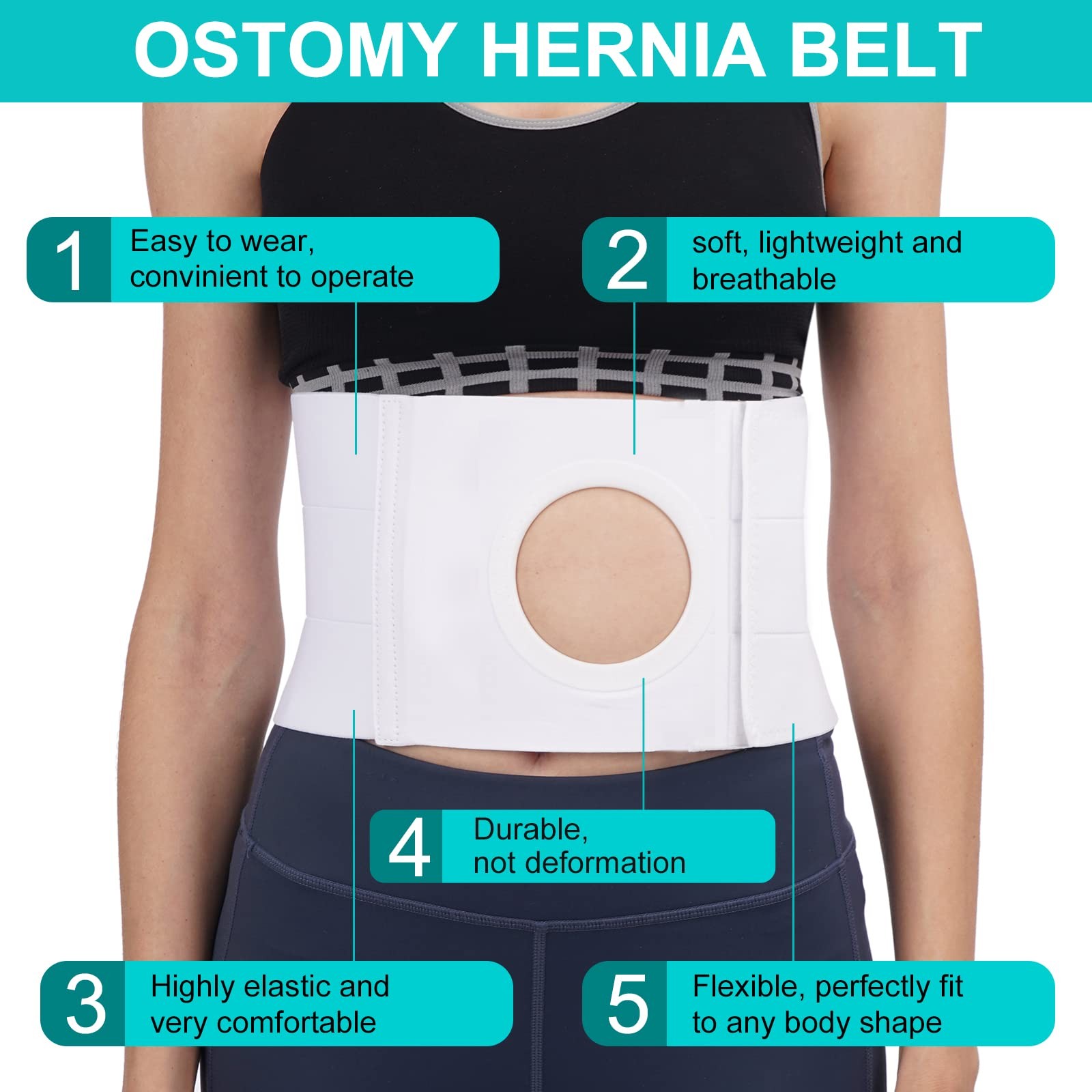 Medical Ostomy Belt Ostomy Hernia Support Belt Abdominal Binder Brace Abdomen…