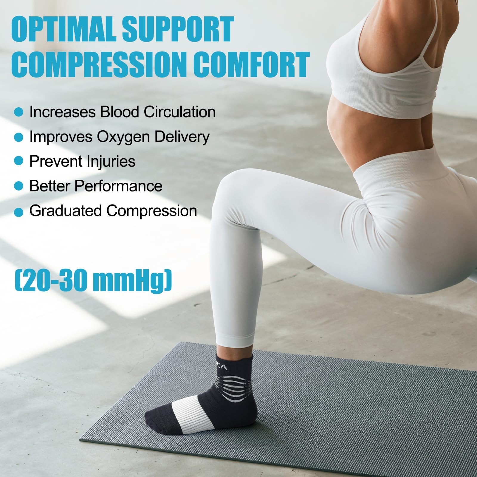Professional Compression Socks for Women Men Circulation, 20-30 mmHg