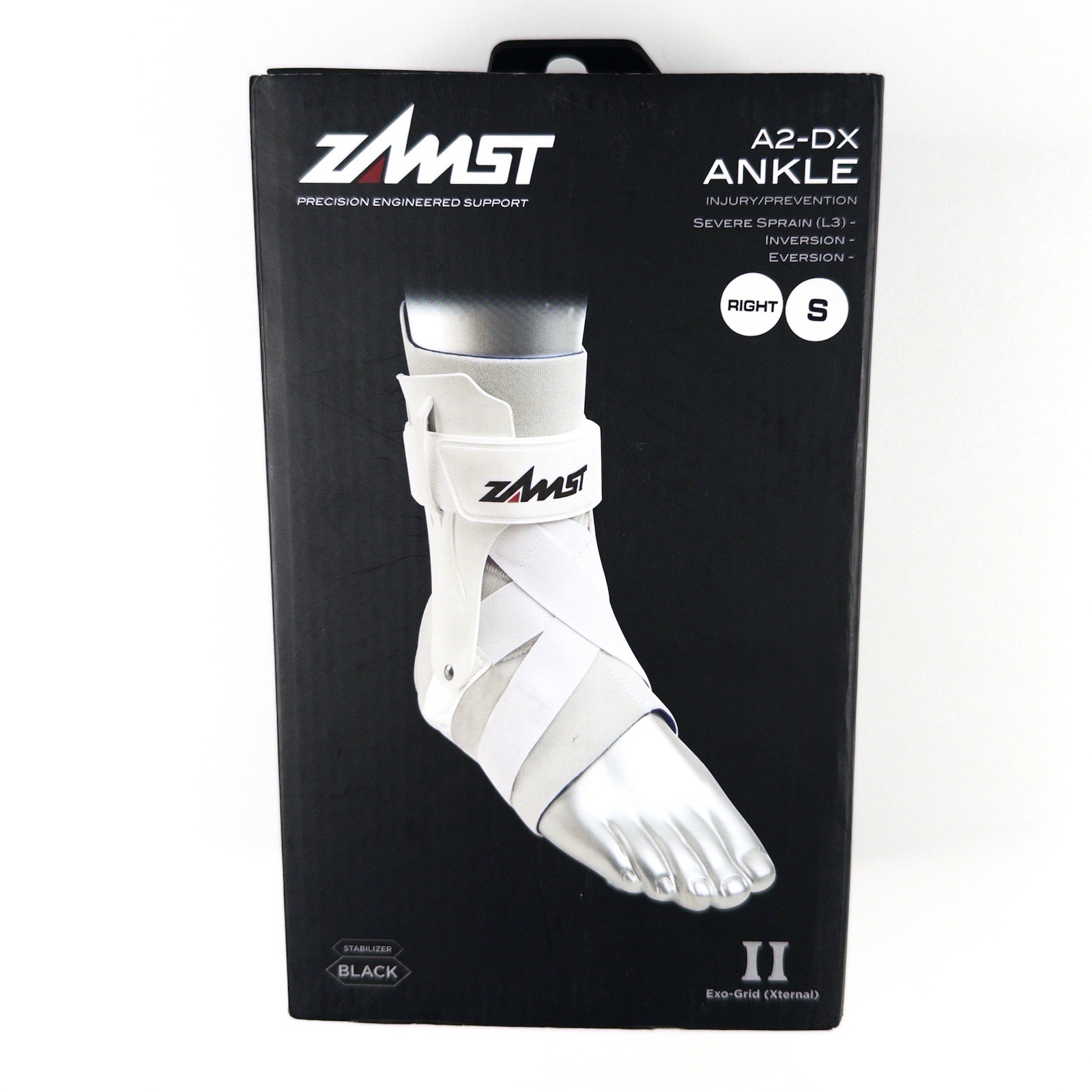 Zamst A2-DX Ankle Brace Right Small White Severe Sprain Support Brand New