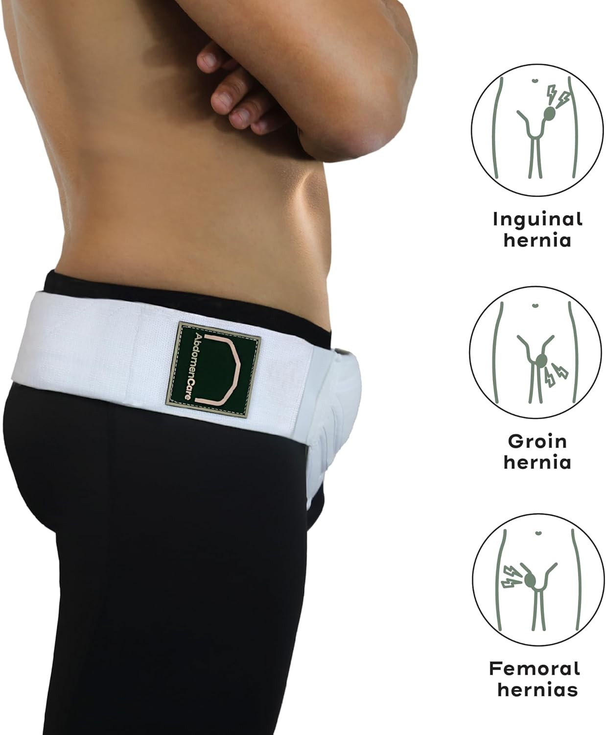 Abdomencare Inguinal Hernia Support Belt for Men & Women S/M (30 – 44 IN)