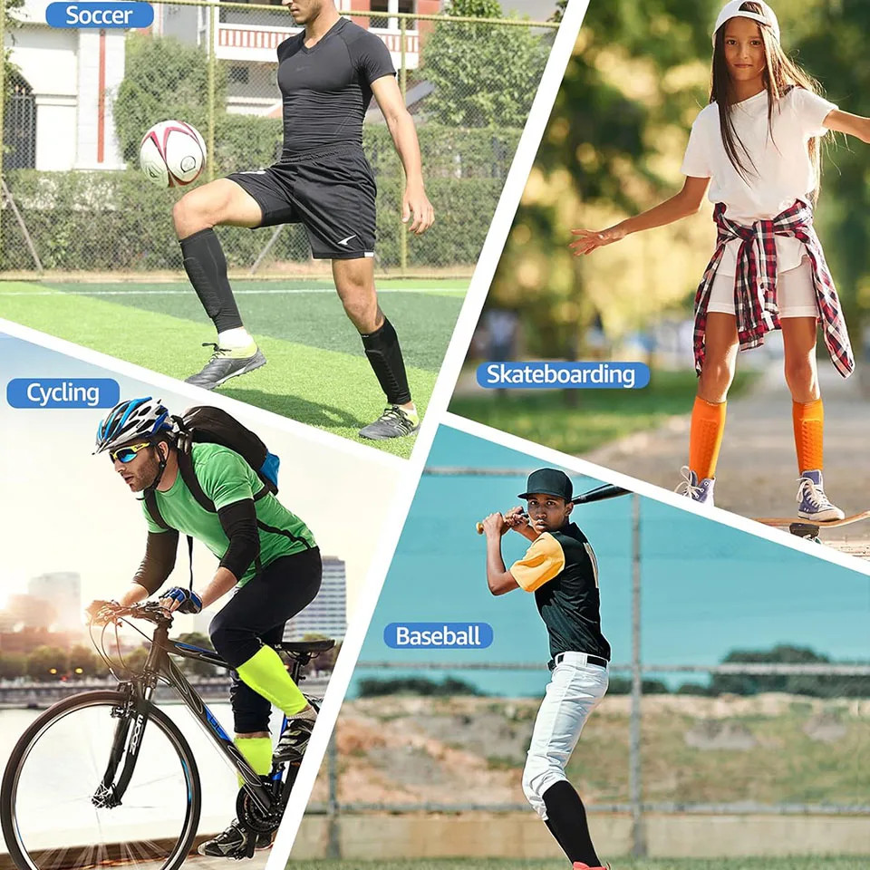 Soccer Shin Guard Sleeves,Football Shin Defender Socks Calf Compression