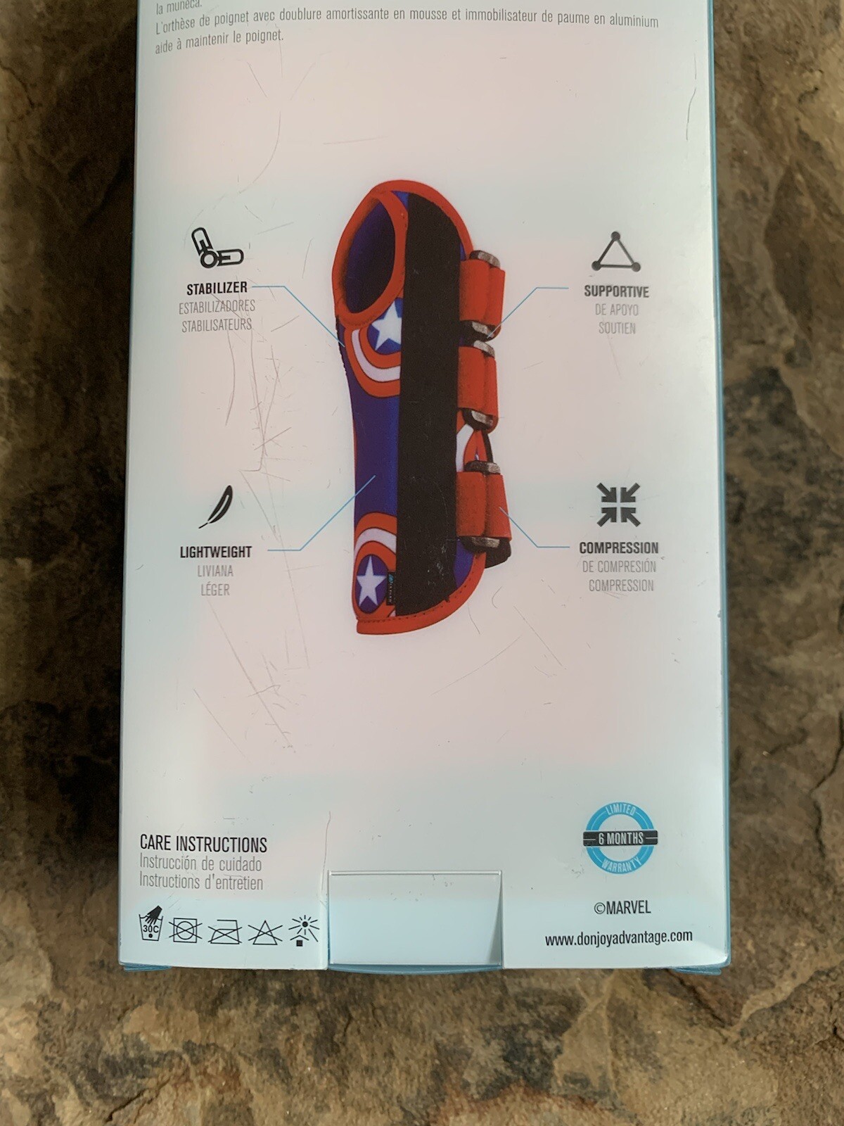 Marvel Captain American Wrist Brace. New. Donjoy Advantage Brand. Youth Left.