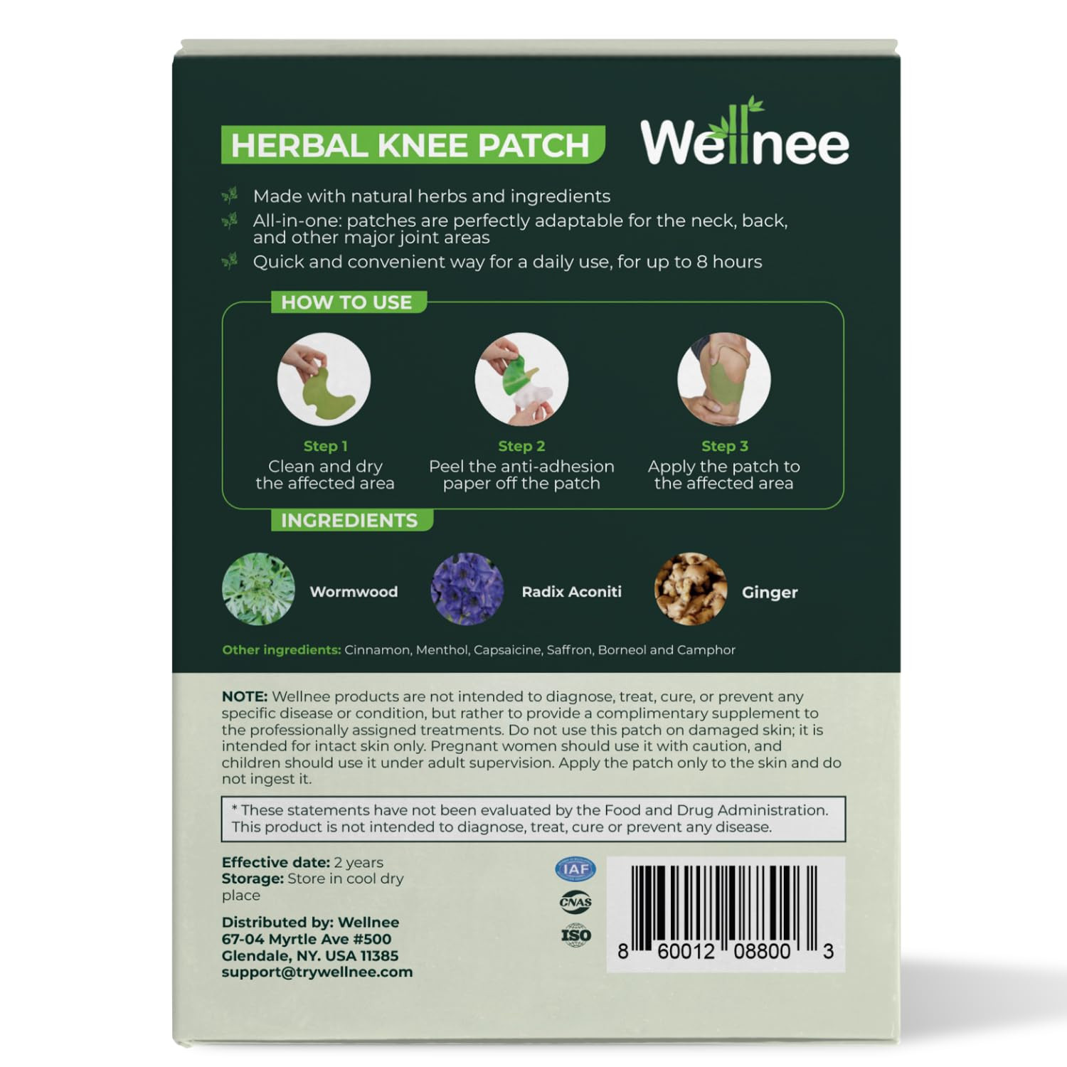 Wellnee Original Herbal Knee Patch – Wellknee Plaster for Knee Support & Muscle