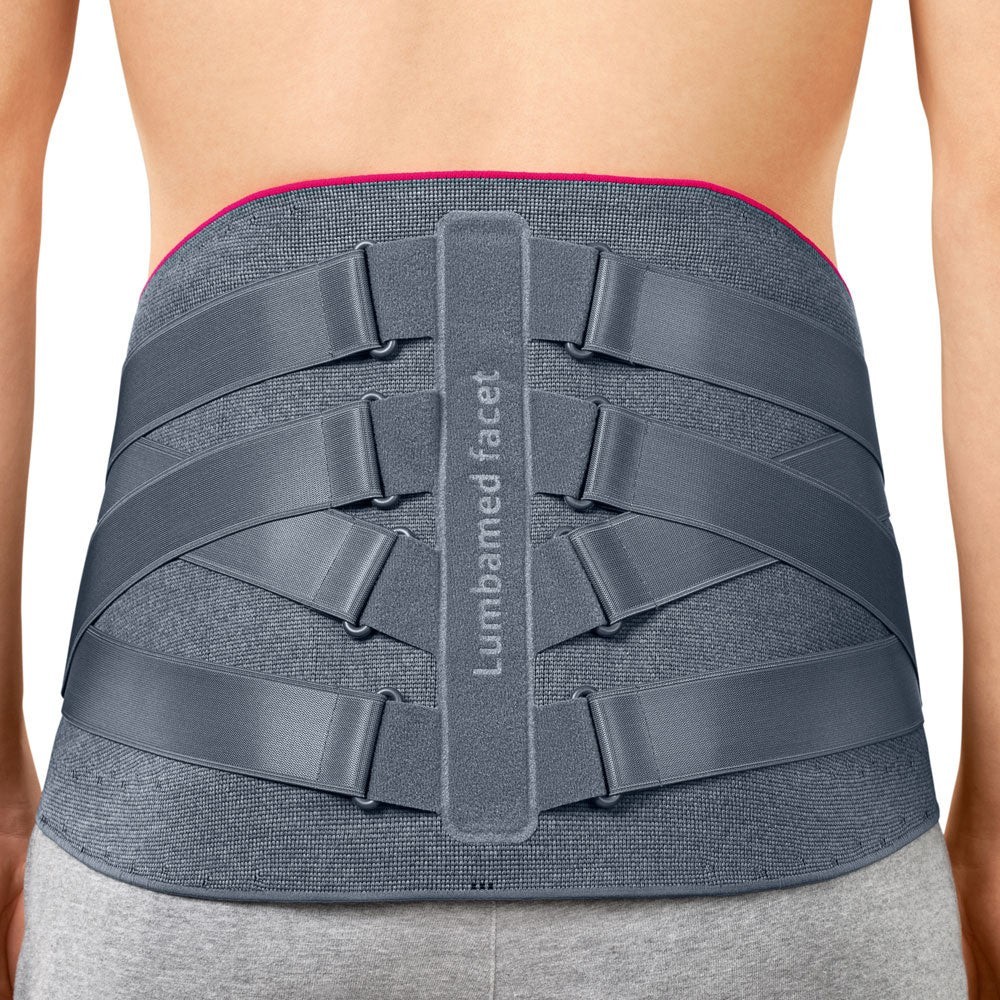 Medi Lumbamed Facet Lumbar Support Comfort Moisture-Wicking 3-Point Strap Silver