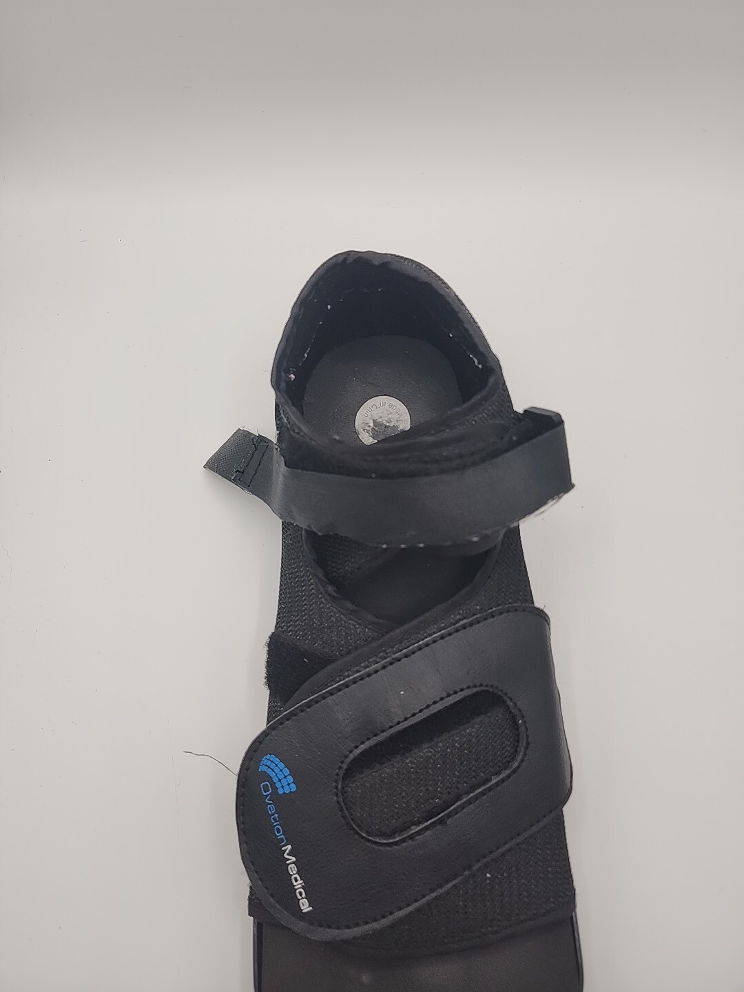 Ovation Medical Size Medium Post Op Flat Surgical Shoe Round Toe Black Orthotic