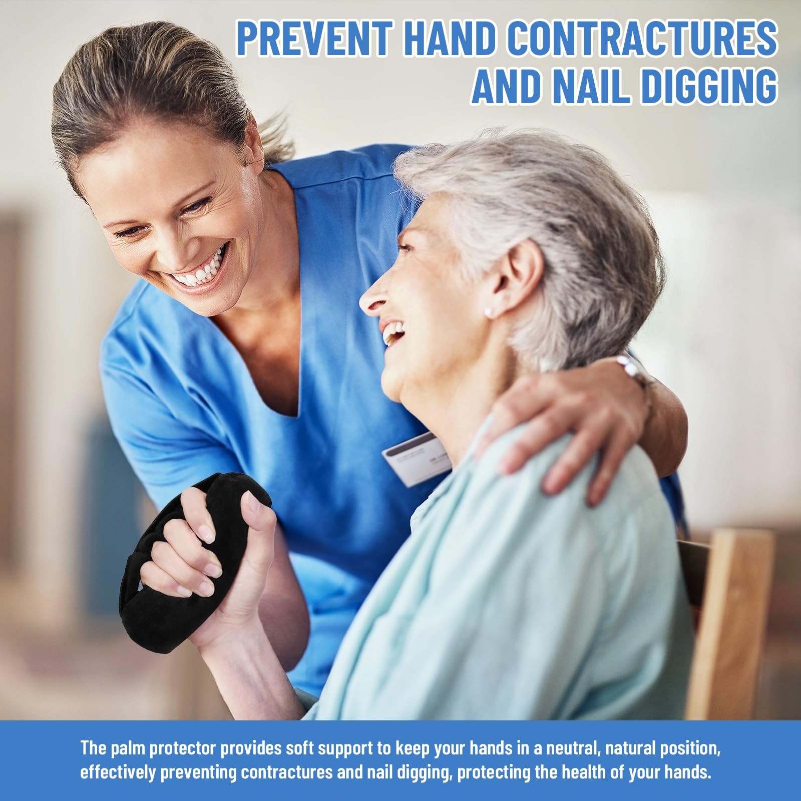 Palm Protector Grip Hand Contracture Cushion Elastic Band Finger Separator