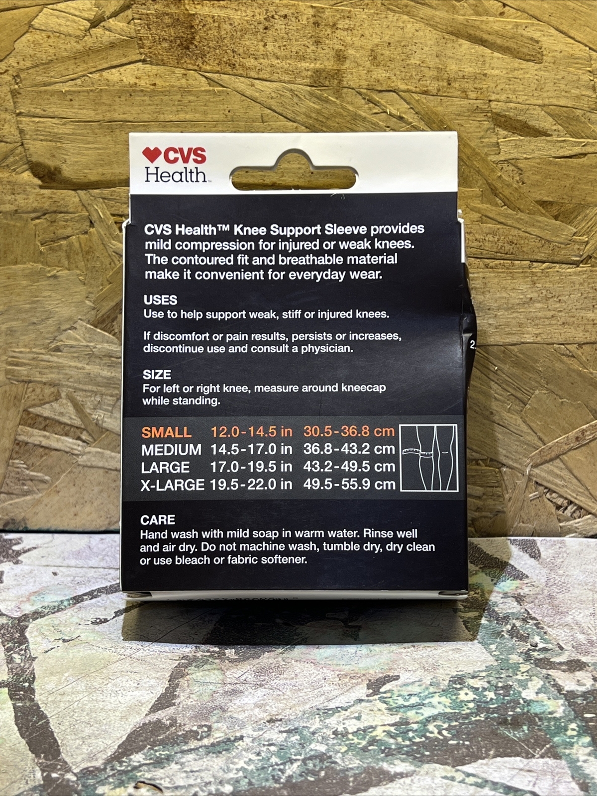 CVS Knee Support Sleeve Mild Compression Size Small Contoured & Breathable. 2PK