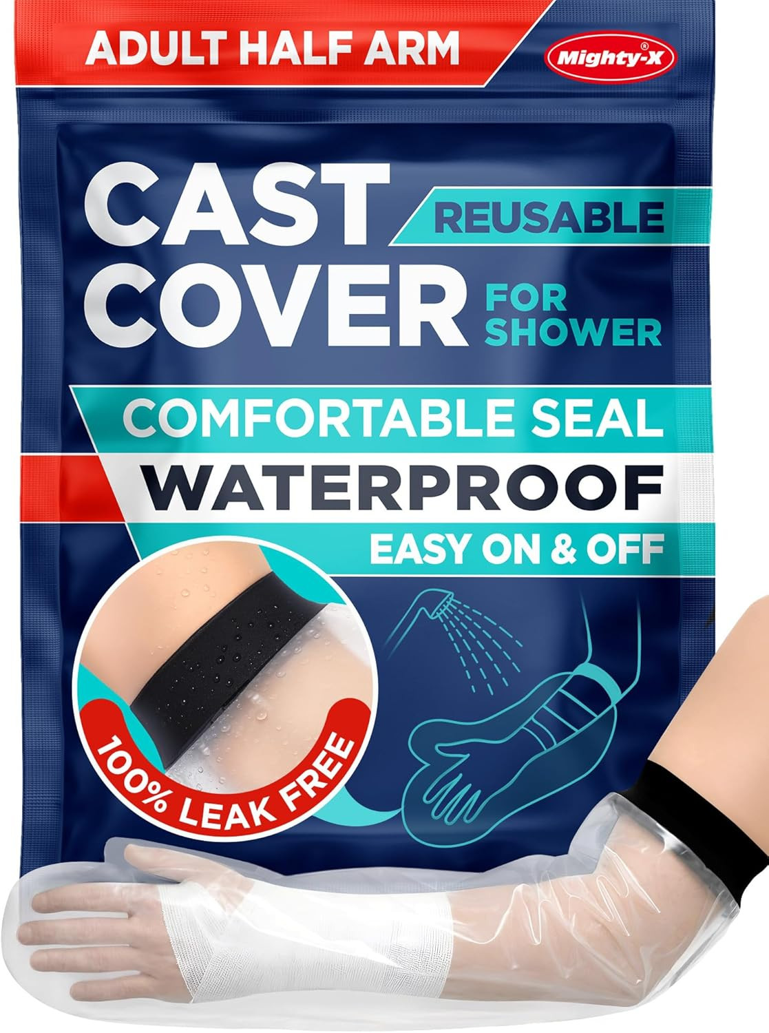 100% Waterproof Cast Covers for Shower Arm – Tight Seal – Reusable Adult Half Ar