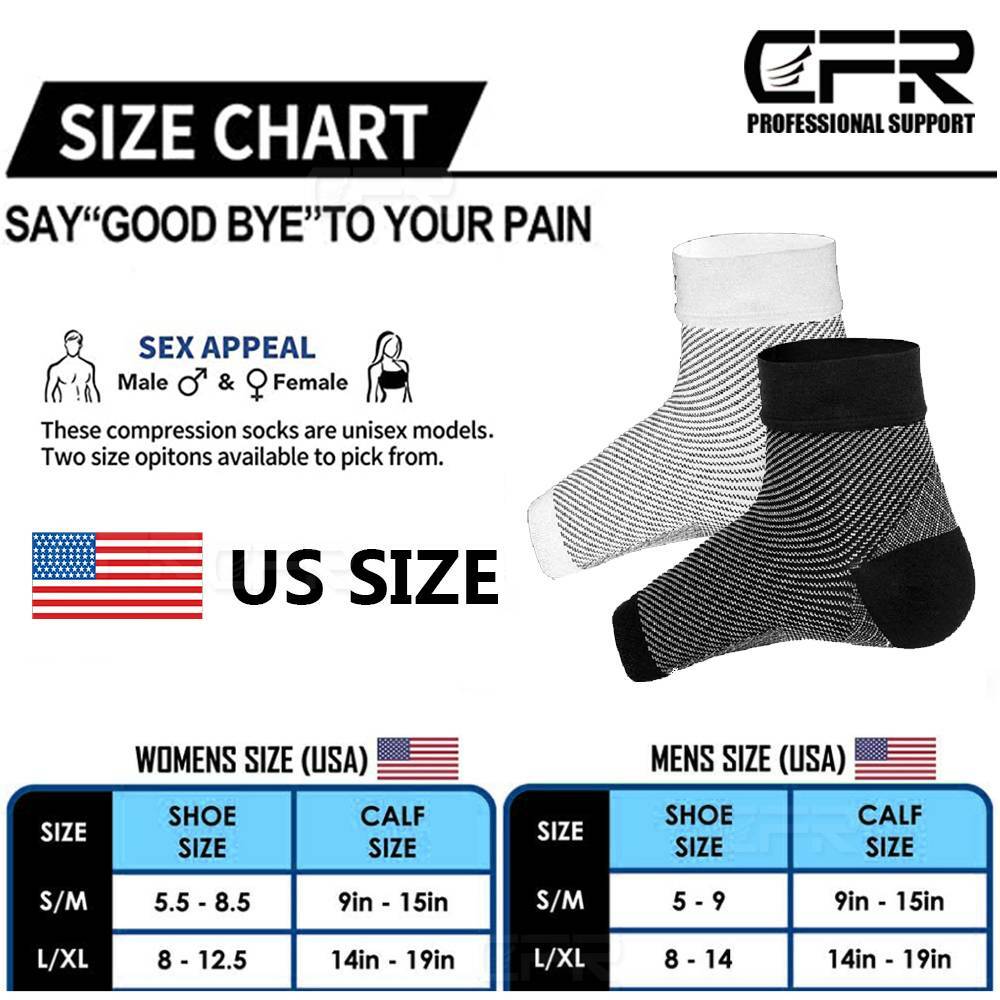 Ankle Brace Support Compression Sleeve Plantar Fasciitis Circulation Foot Socks