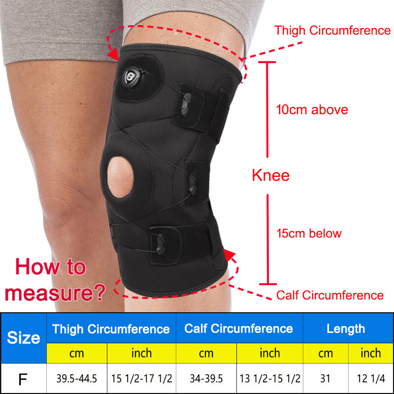 Hinged Knee Brace Joint Support Compression Sleeve Open Patella Stabilizer Wraps