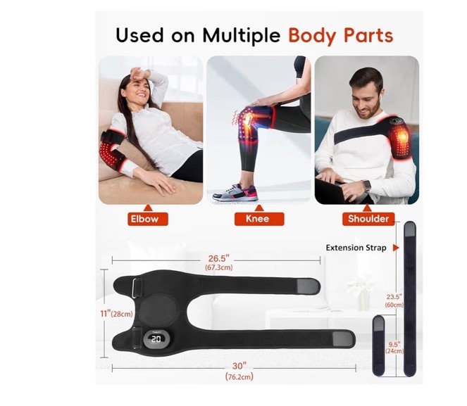 Therapy Knee Brace with Vibration Massage 660Nm 850Nm -Infrared Cordless